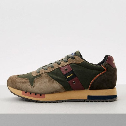 Men’s sneakers Blauer F6QUEENS01WAX Olive Green/Taupe/Brown/Bordeaux/Orange
