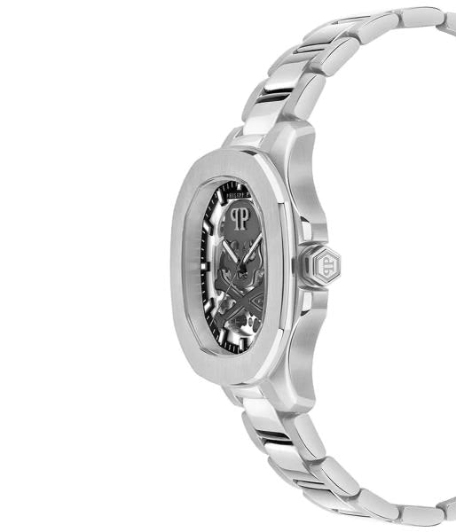 Мъжки часовник Men’s watch Philipp Plein Skeleton High-Conic Automatic PWRAA0223 Silver side view