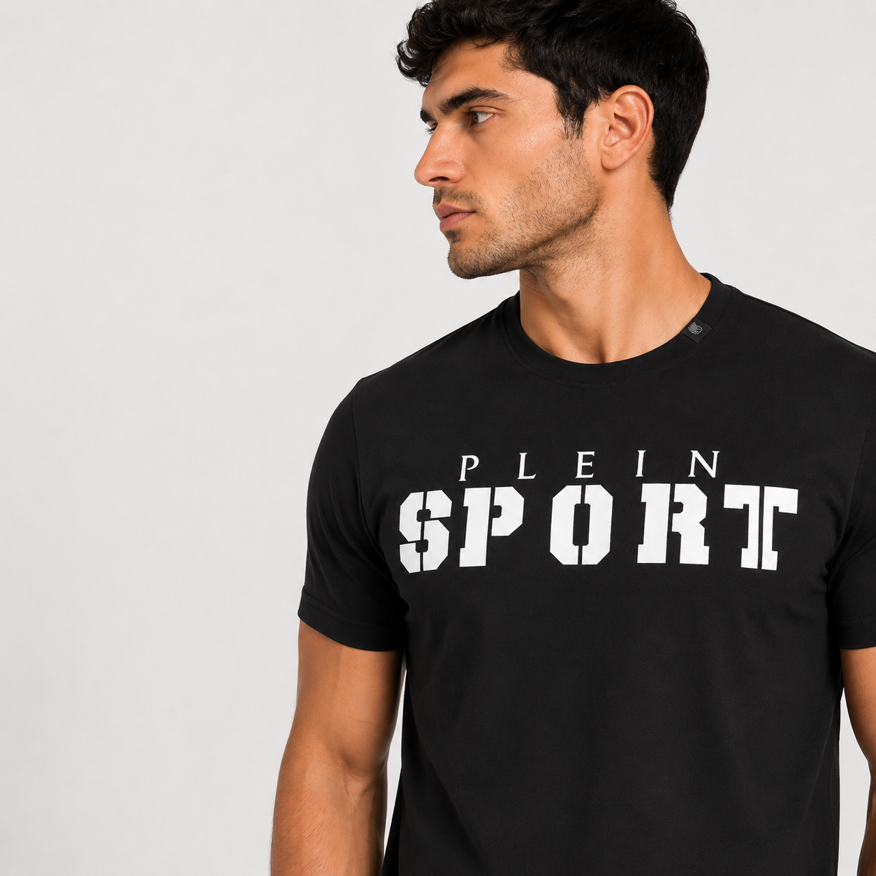 Мъжка черна тениска Plein Sport Men T-shirt TIPS40099_BLACK Close-Up
