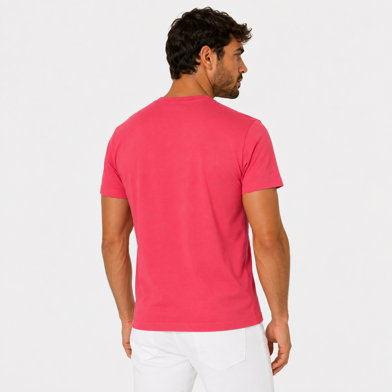Мъжка червена тениска Trussardi TRU1MTS01 Cherry Men T-shirt Back View