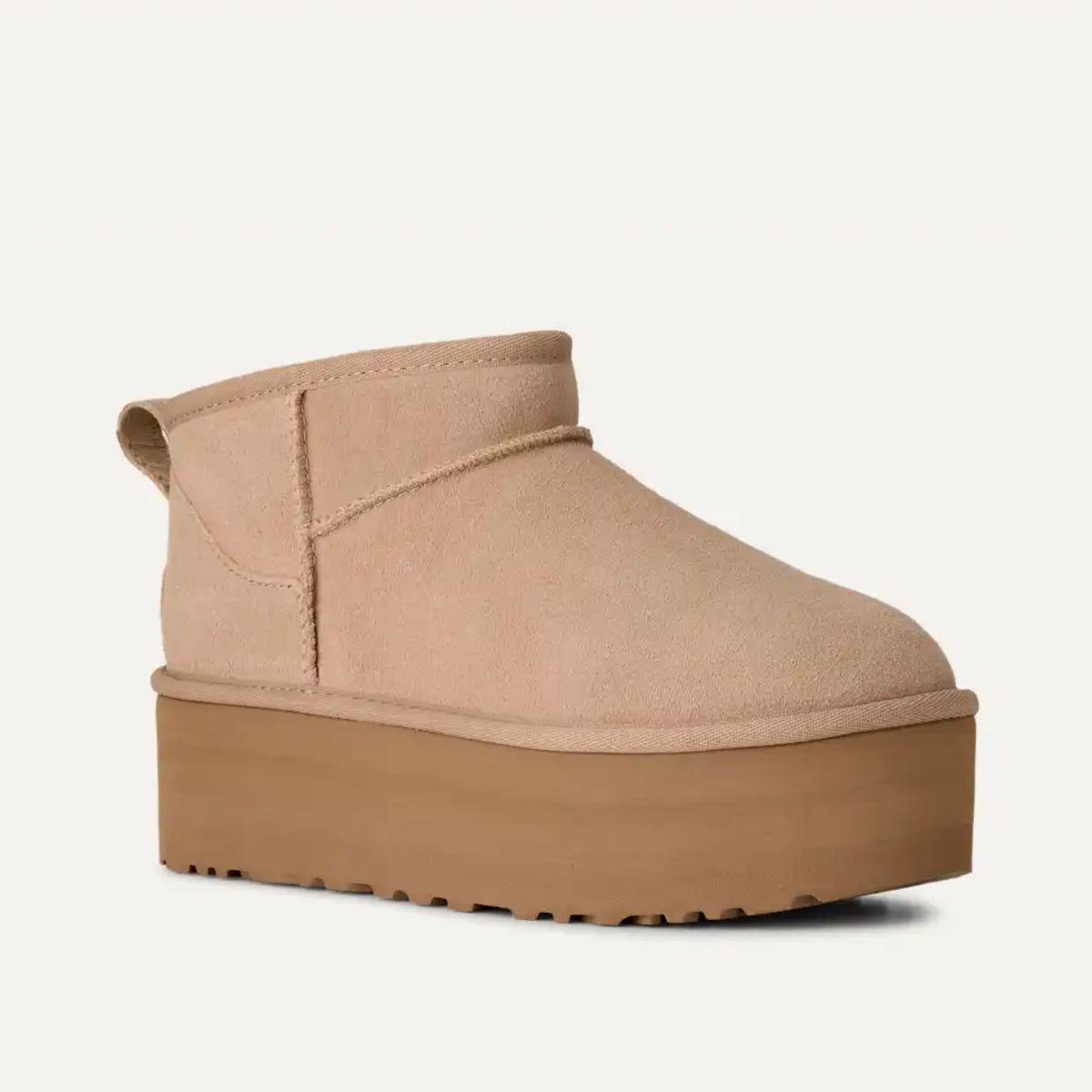 Дамски боти Women’s ankle boots UGG Classic Ultra Mini Platform Boot 1135092 Sand angled view