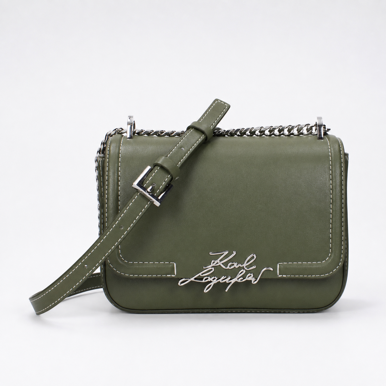 Дамска чанта през рамо Women’s crossbody bag Karl Lagerfeld K/Signature ASW300391LB Olive Green