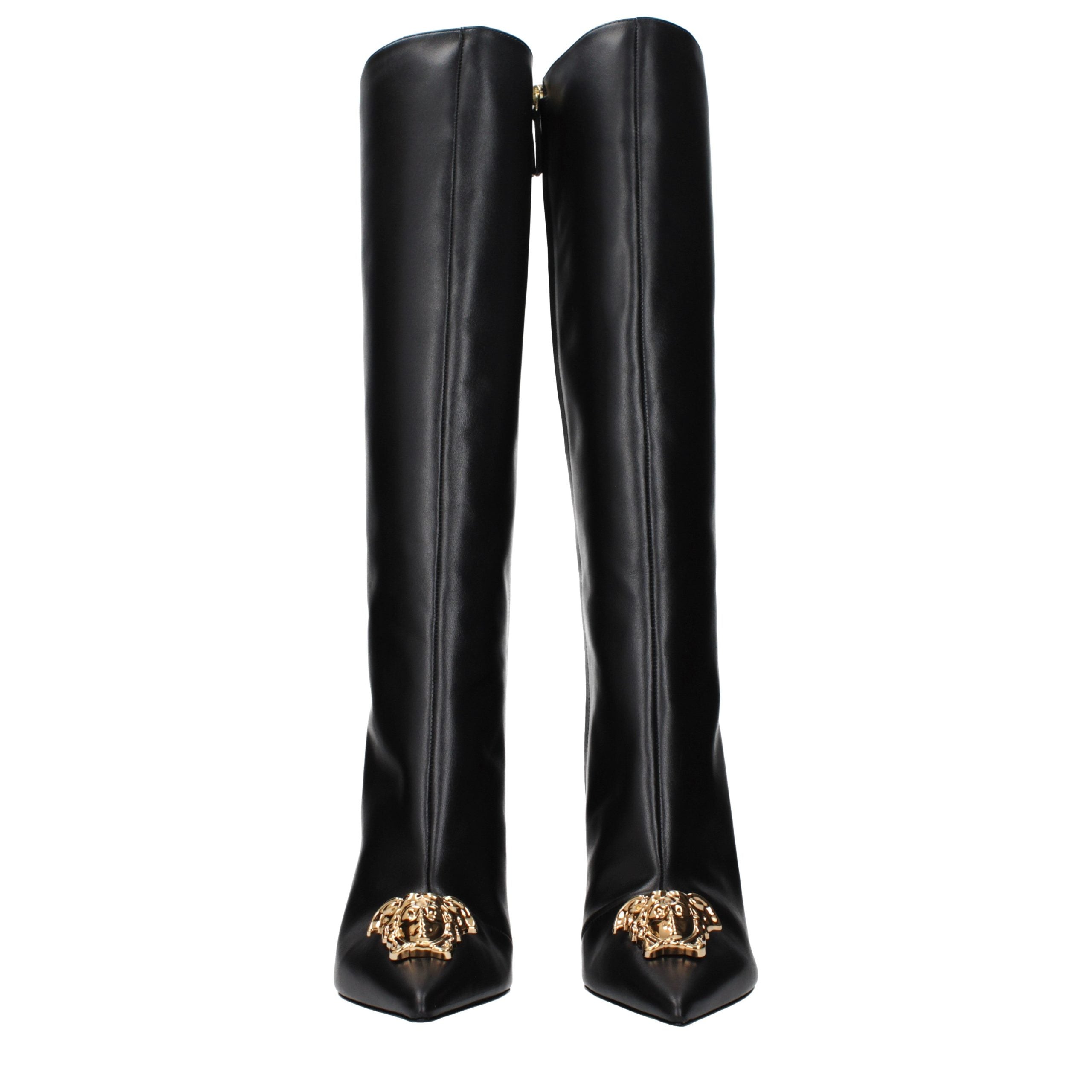 Дамски ботуши с ток Women’s high-heel boots Versace Medusa ’95 1020734 1A02087 1B00V Black front view
