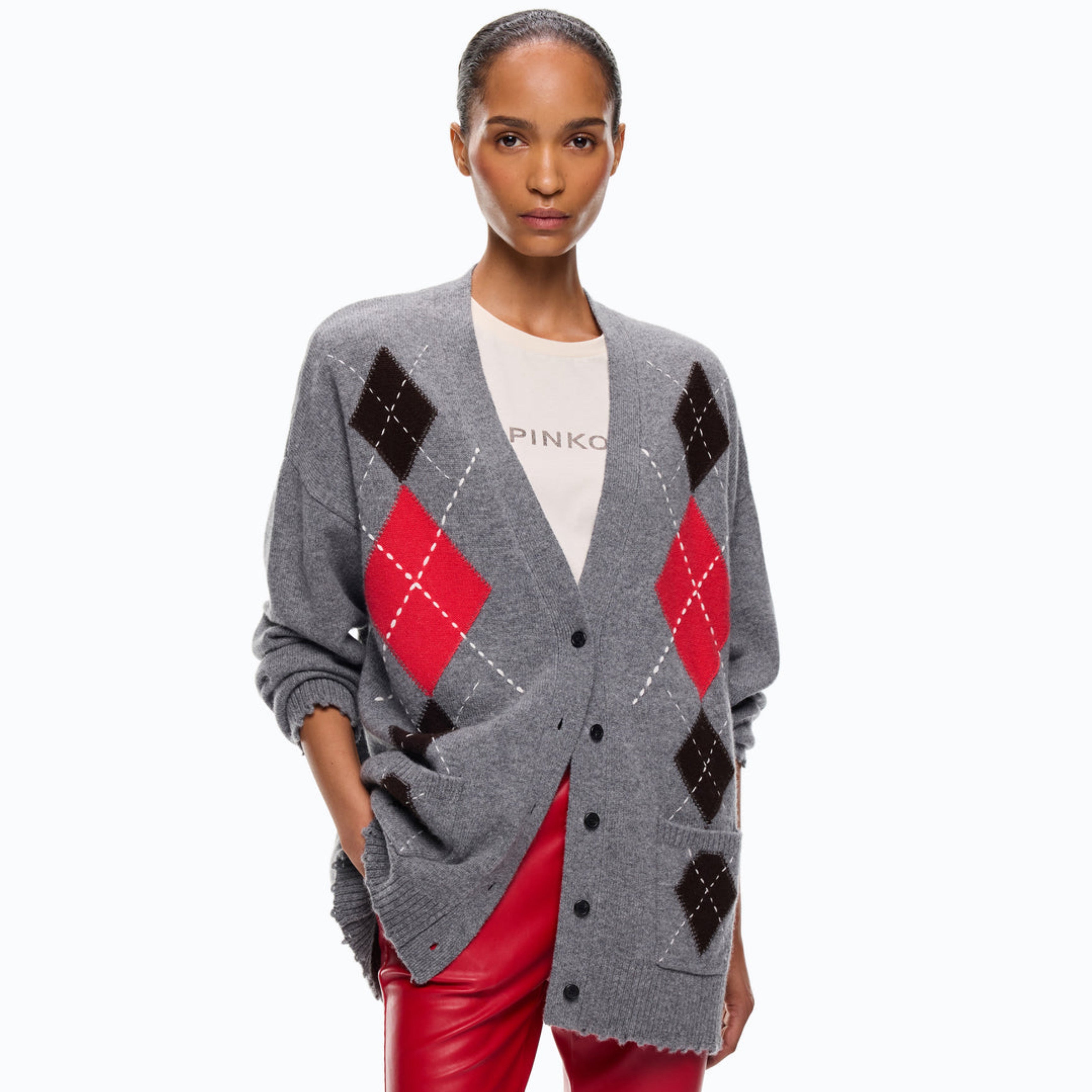 Дамска жилетка от мериносова вълна Women’s merino wool cardigan Pinko 107291A3IEIL1
