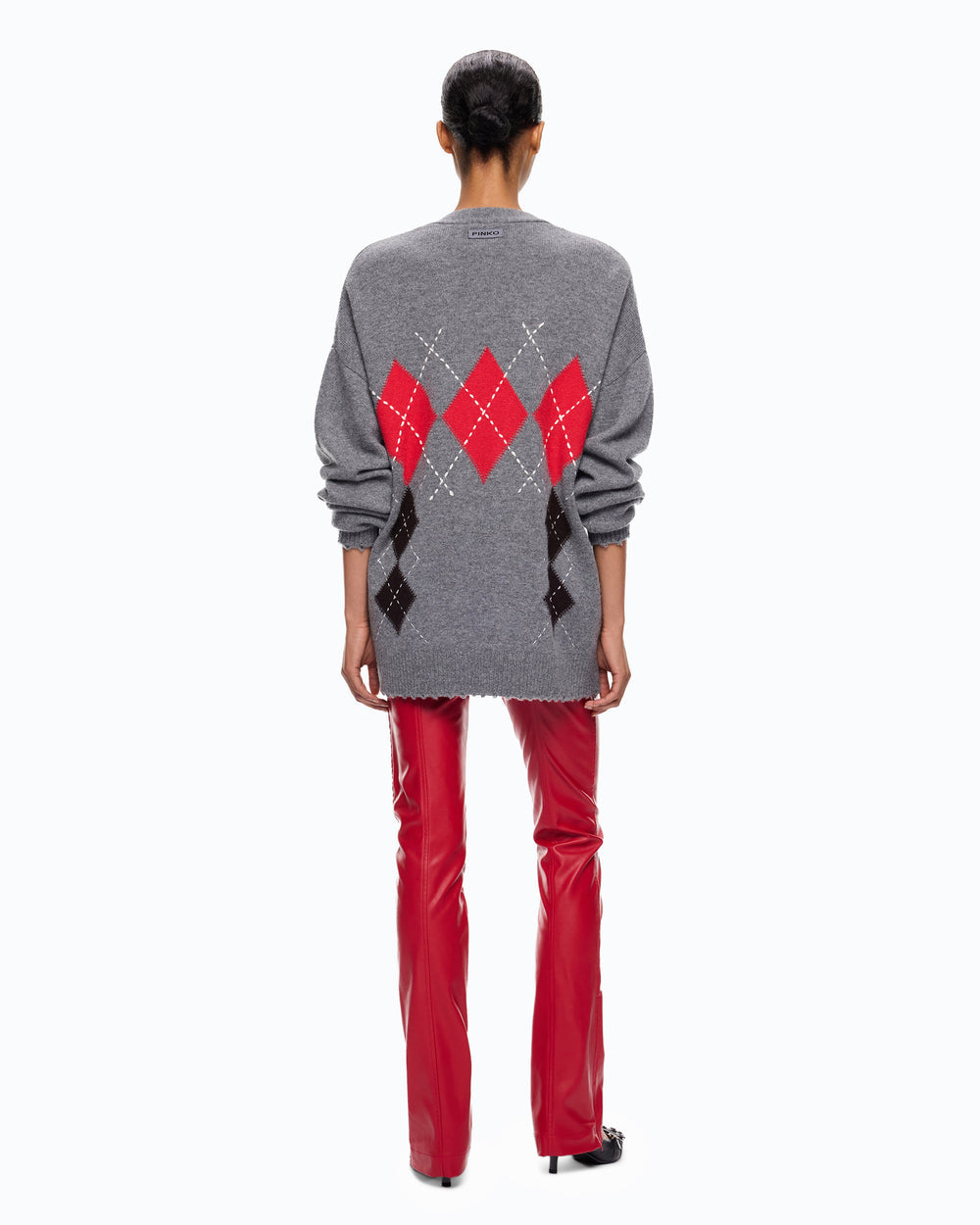Дамска жилетка от мериносова вълна Women’s merino wool cardigan Pinko 107291A3IEIL1 back view