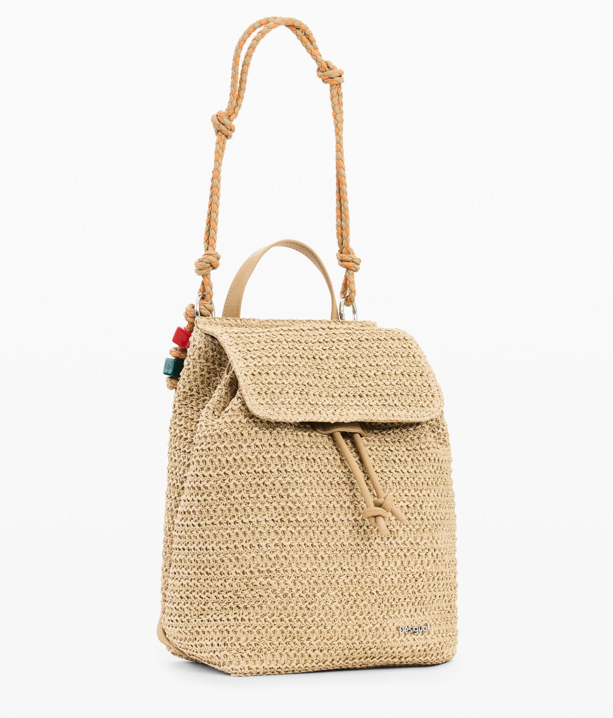 Дамска раница Women’s raffia rucksack Desigual 26SAKO01 1014 angled view