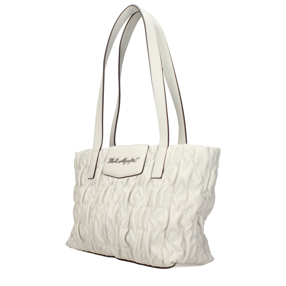 Дамска чанта Women’s shoulder bag Karl Lagerfeld K/Signature Kuilt BSW300282GL Off White angled view