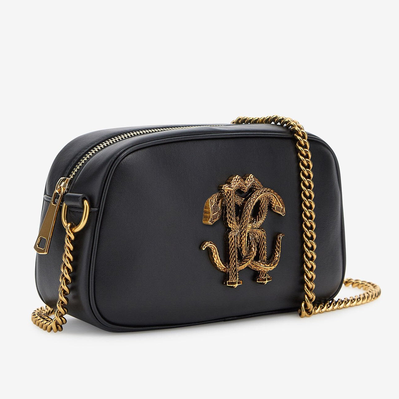 Дамска чанта за рамо Women’s shoulder bag Roberto Cavalli SKB010 PZ172 05051 Black angled view