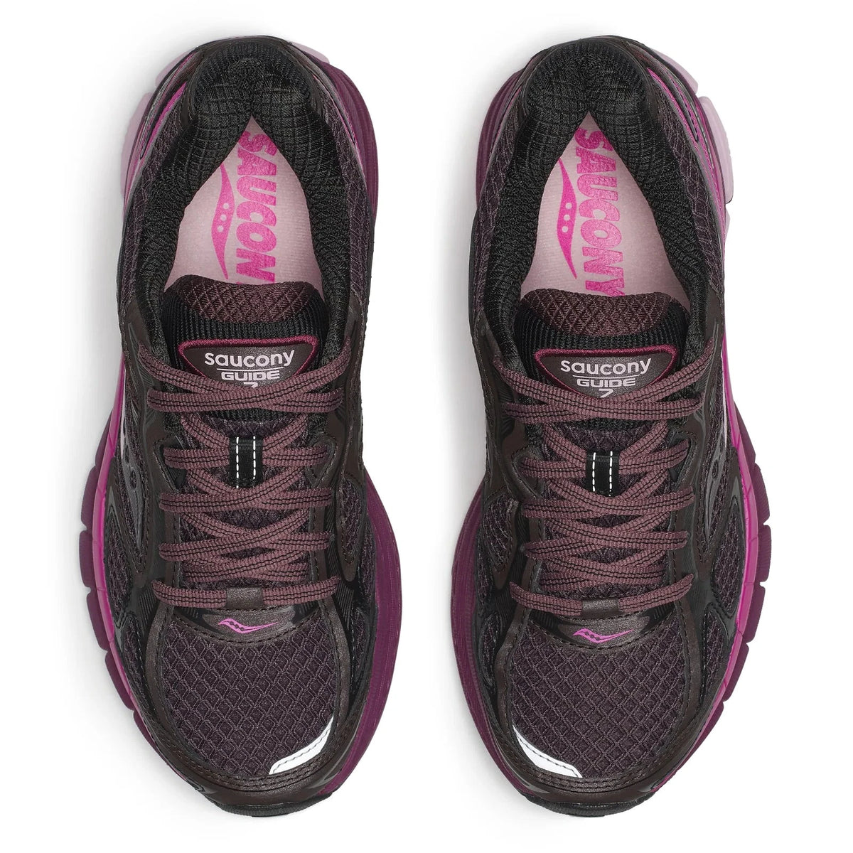 Дамски маратонки Saucony Progrid Guide 7 S101493-1050 (сиропено кафяво / Mulberry / екрю) Изглед отгоре