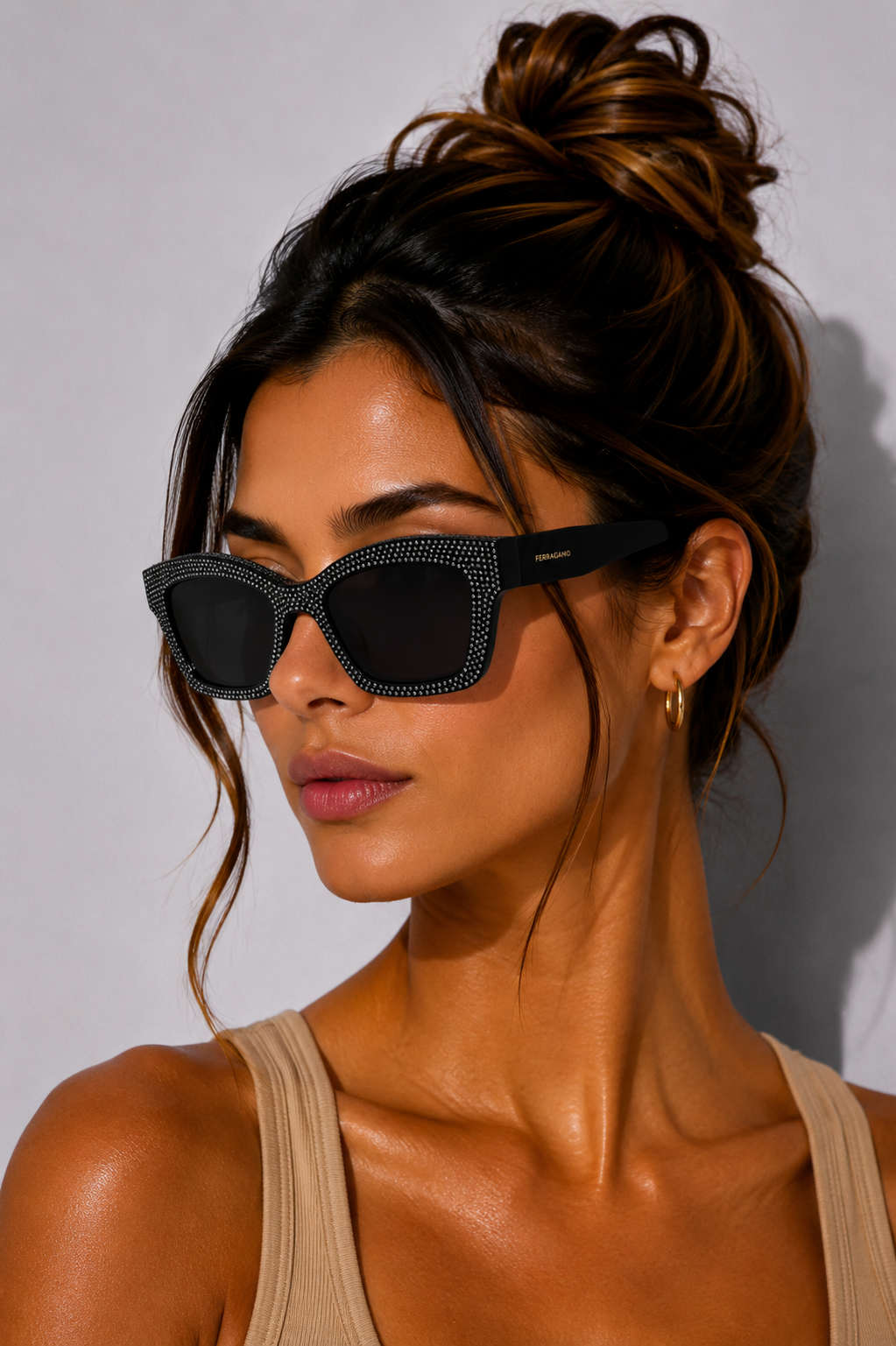 Дамски слънчеви очила Women’s sunglasses FERRAGAMO SF2045SR 001 Black lifestyle view