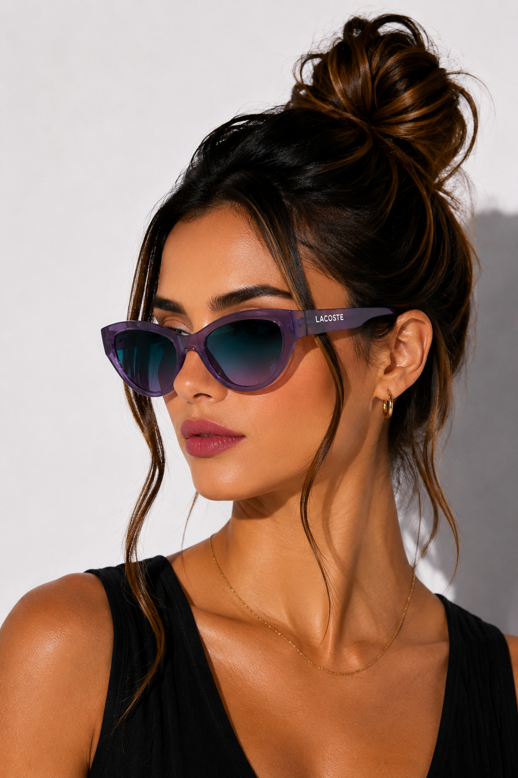 Дамски слънчеви очила Women’s sunglasses LACOSTE L6013S 513 Purple lifestyle view