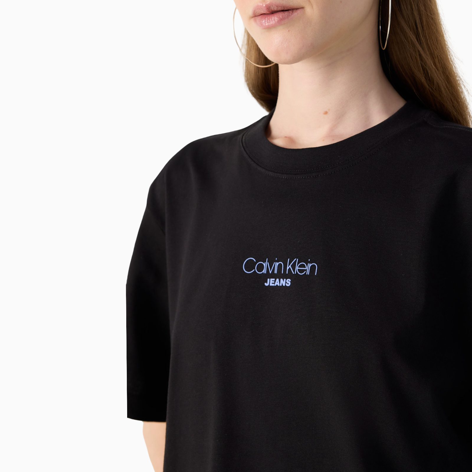 Дамски тениски Дамски тениски Women’s t-shirt Calvin Klein Jeans LV047C858G UB1 Black Close up view
