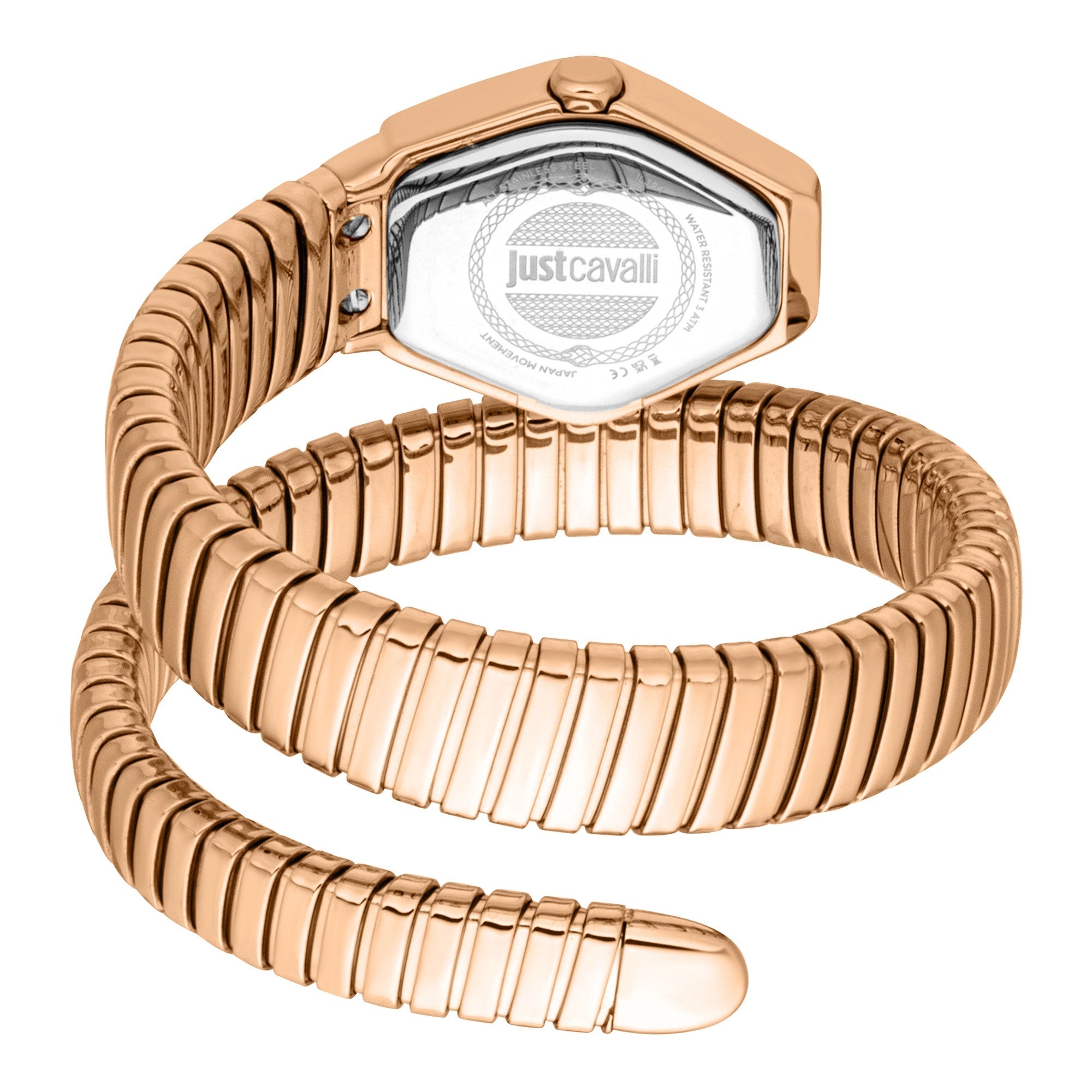 Дамски часовник Women’s watch Just Cavalli Signature Snake Splora Rose Gold JC1L394M0045 back view