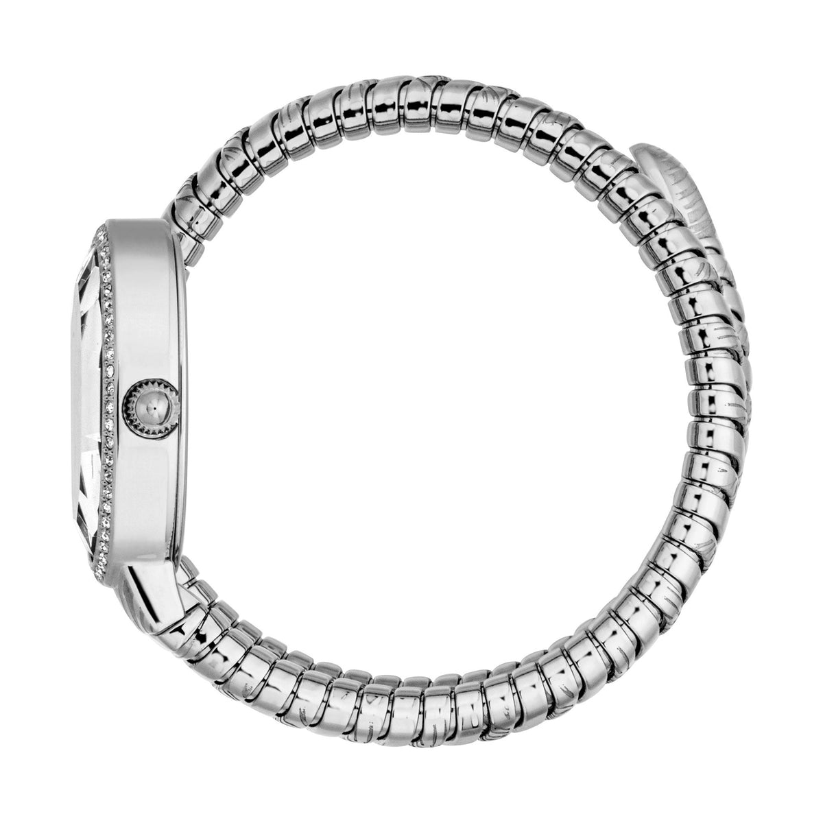 Дамски часовник Women’s watch Just Cavalli Signature Snake Velina JC1L353M0015 Silver Gray side view