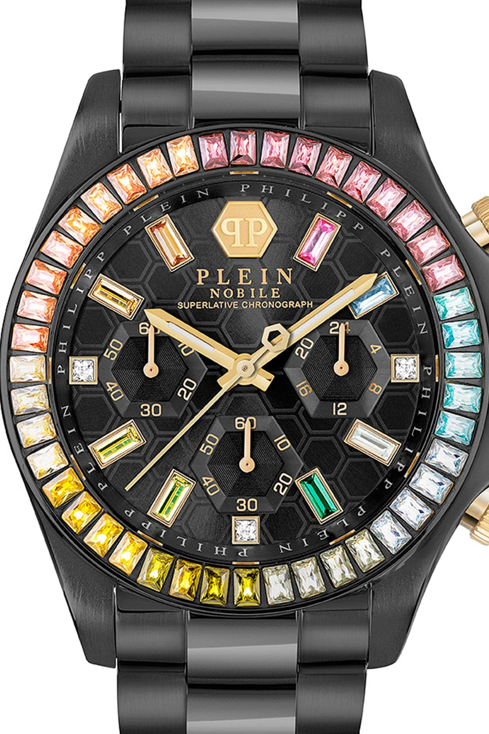 Дамски часовник Women’s watch Philipp Plein Nobile Superlative Chronograph PWSBA0623 Black close up view