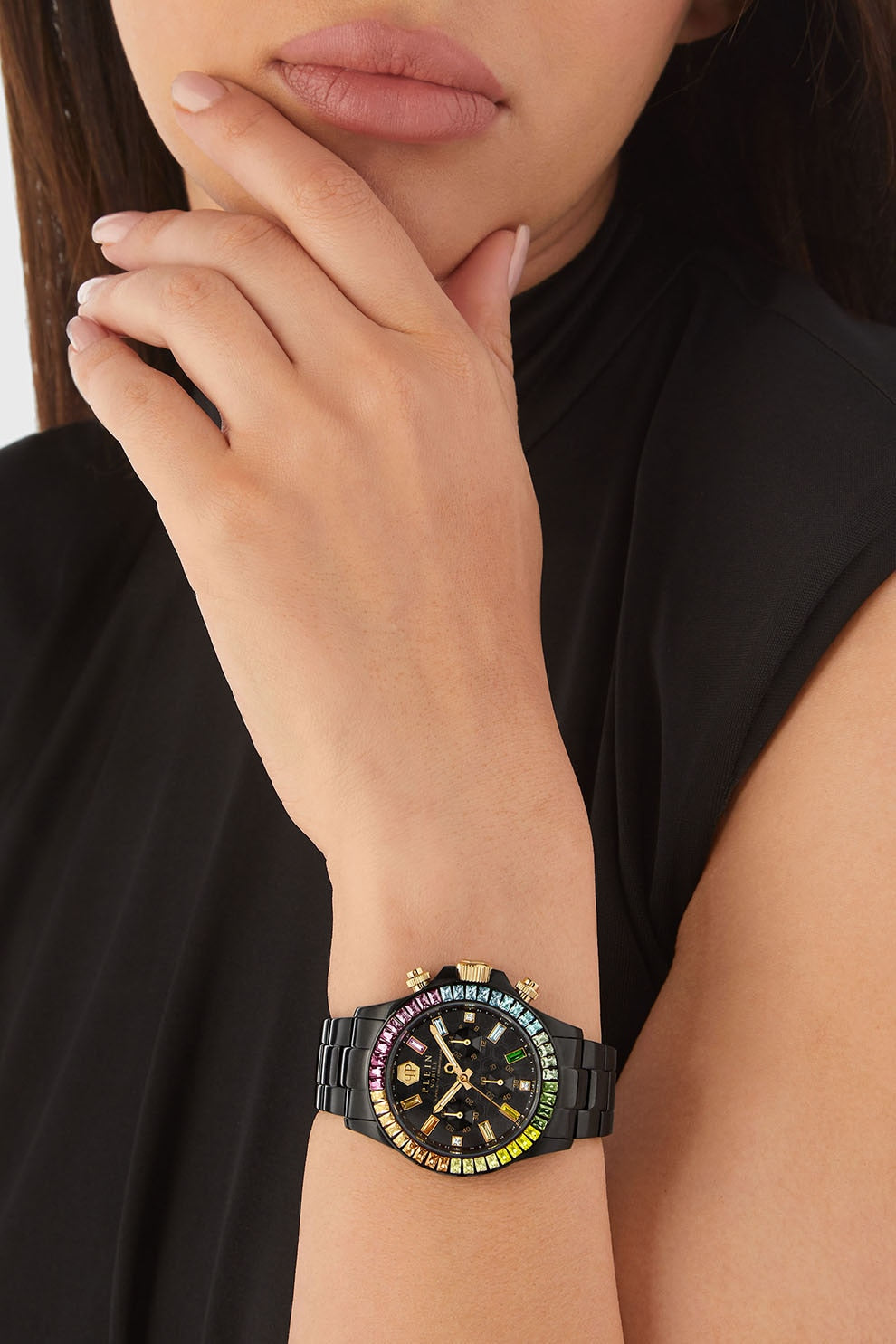 Дамски часовник Women’s watch Philipp Plein Nobile Superlative Chronograph PWSBA0623 Black lifestyle view