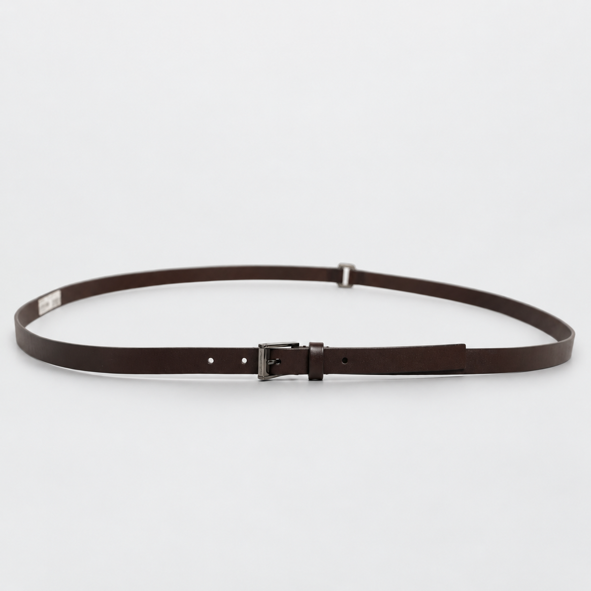 Dolce & Gabbana Brown Leather Double Wrap Metal Buckle Belt - studio view 2