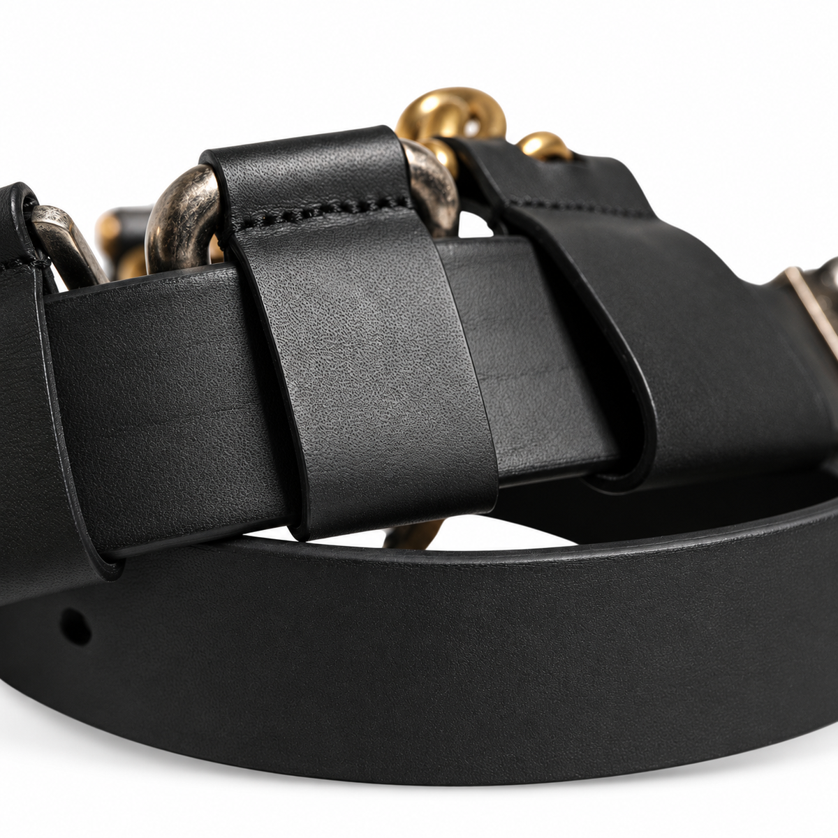 Men's belt Dolce & Gabbana SKU: BC4598 AW844 leather texture close up view