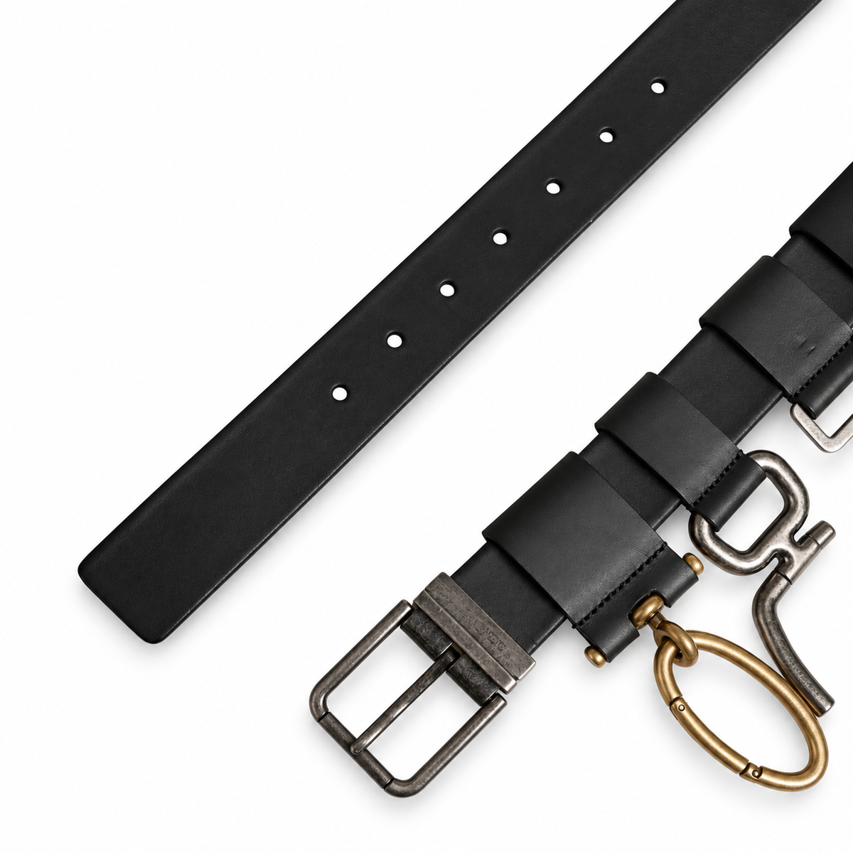 Men's belt Dolce & Gabbana SKU: BC4598 AW844 top view of buckle and tip