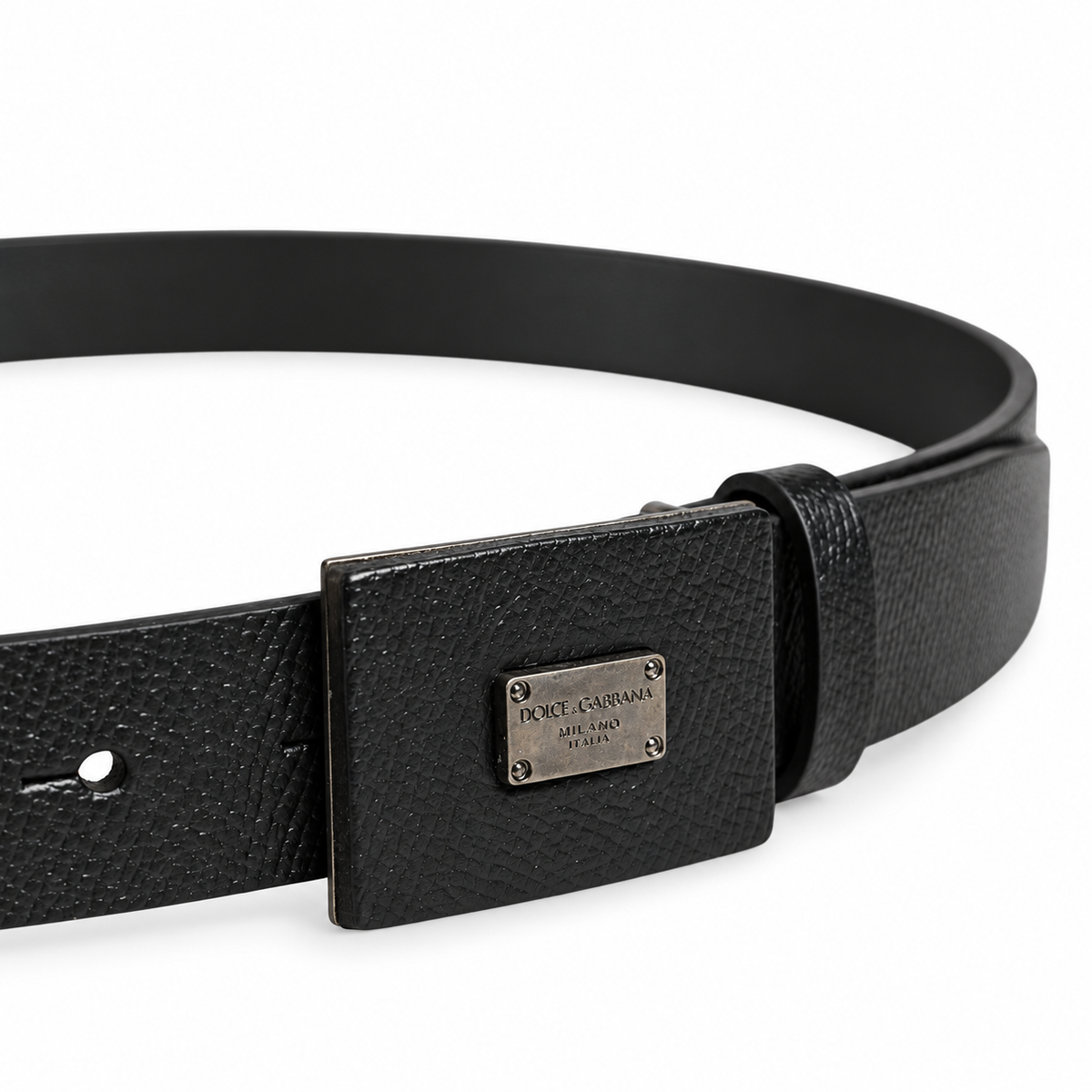 Men's belt Dolce & Gabbana SKU: BC4588 B5794 buckle close up view