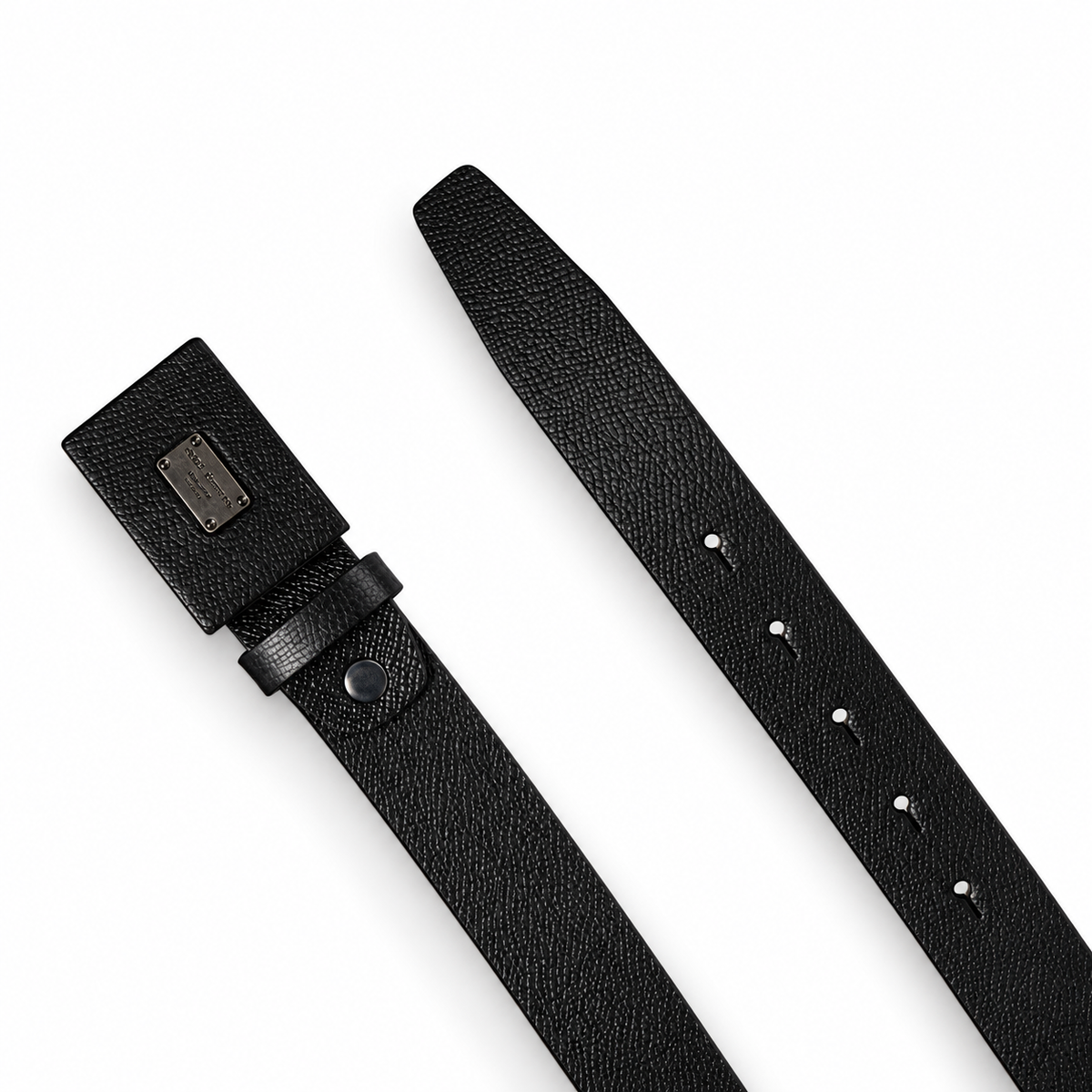 Men's belt Dolce & Gabbana SKU: BC4588 B5794 top view of buckle and tip