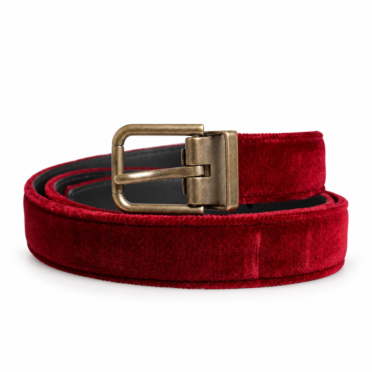 Men's belt Dolce & Gabbana SKU: BC3614 AR934 front coiled view