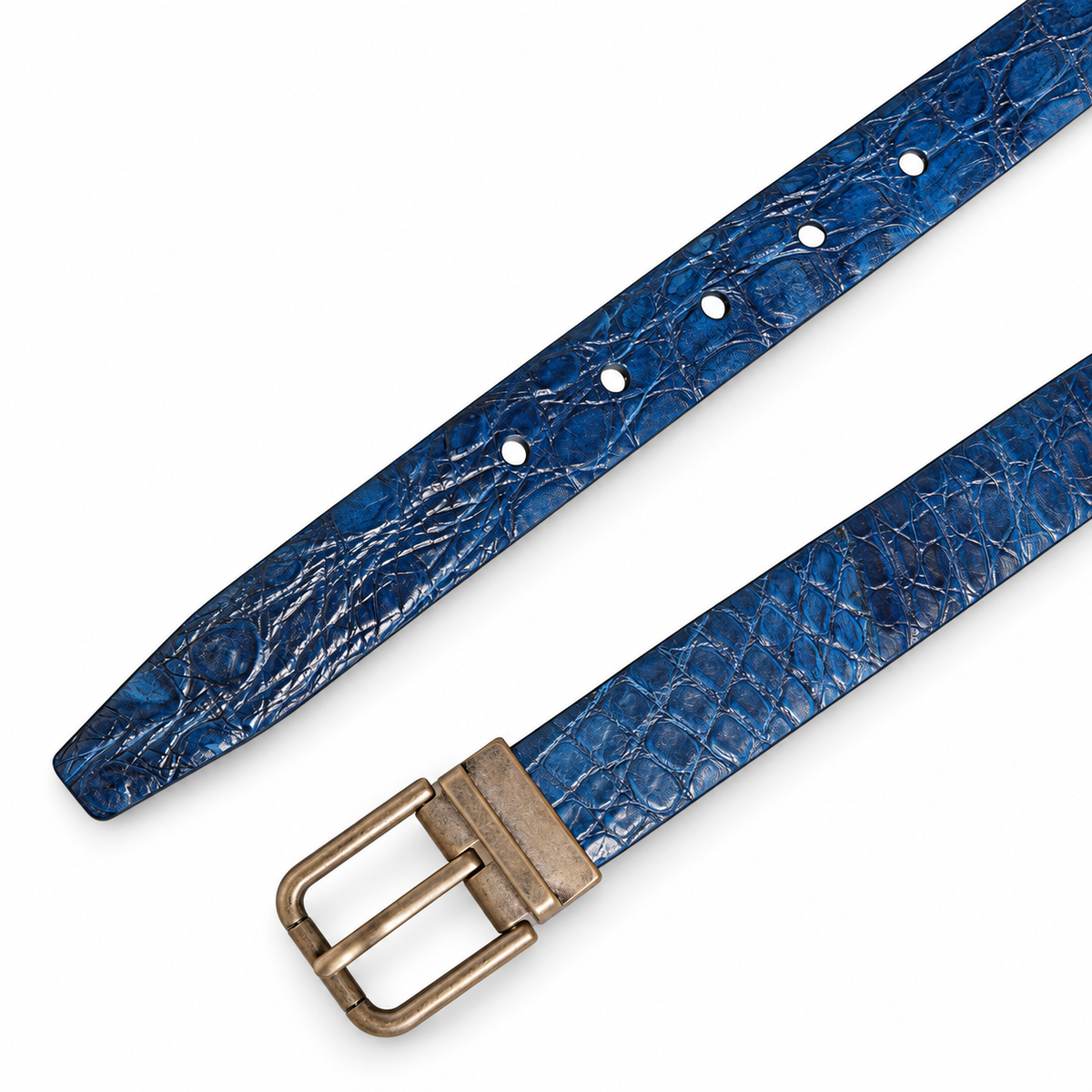 Men's belt Dolce & Gabbana SKU: BC3614 A2274 top view buckle and strap tip