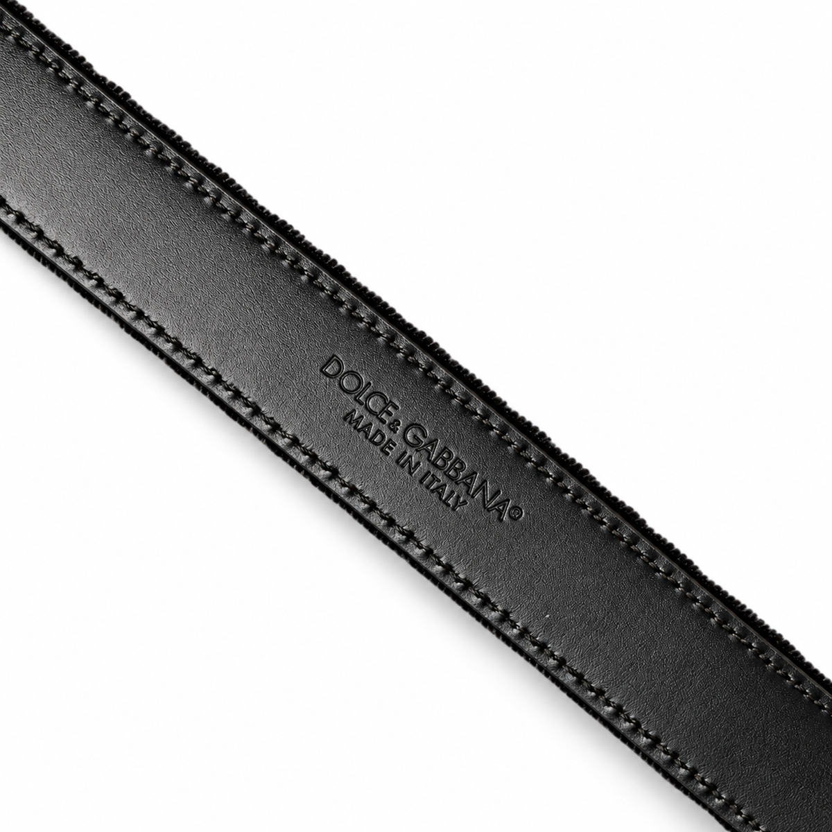 Men's belt Dolce & Gabbana SKU: BC4337 B6808 back logo stamp close-up
