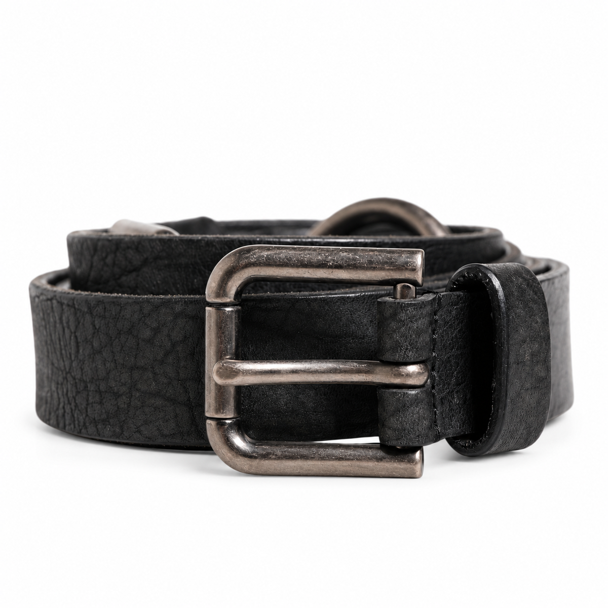 Dolce & Gabbana Men Black Calfskin Leather Metal Buckle Belt - BC4503 AW850 - view 1
