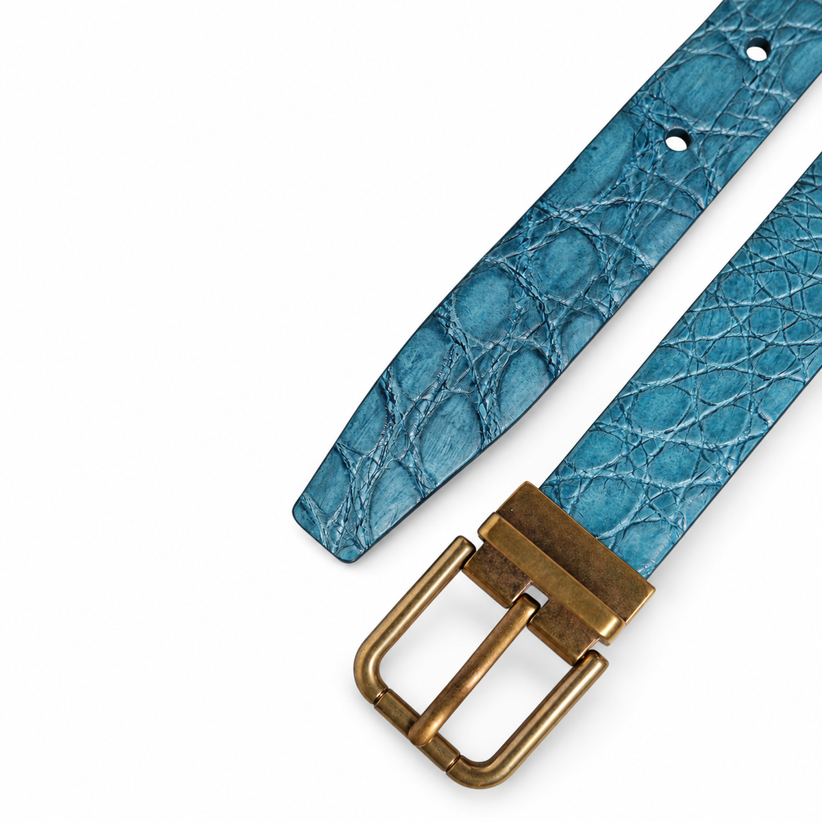Dolce & Gabbana Blue Leather Classic Gold Metal Buckle Belt - BC4216 A2110 - view 6