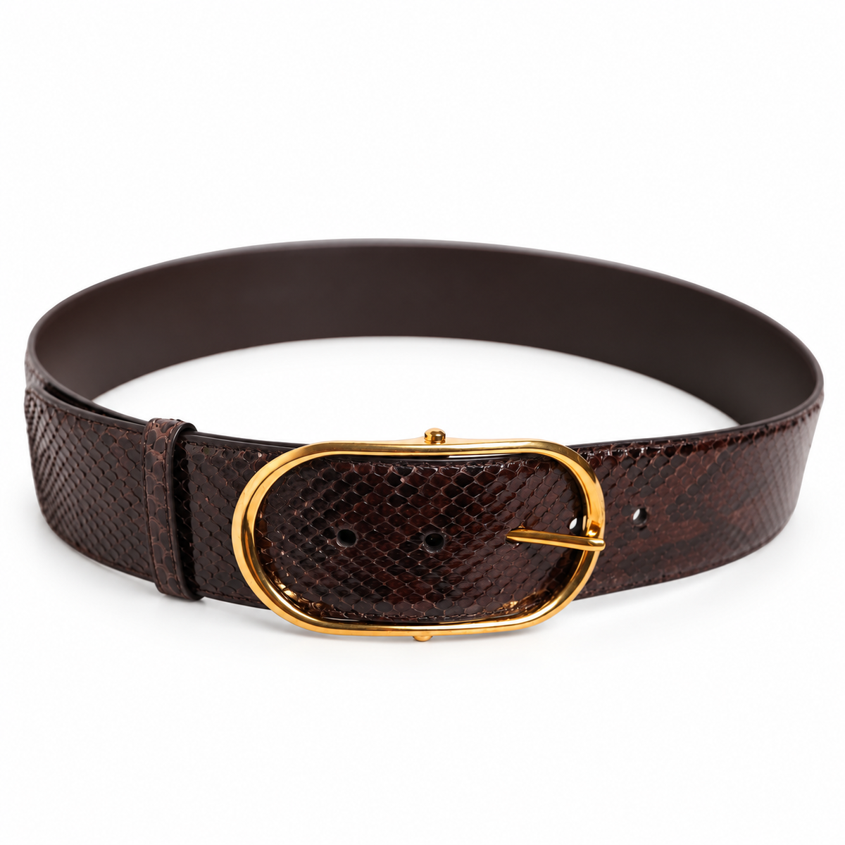 Dolce & Gabbana Brown Python Leather Gold Metal Buckle Belt - BE1401 A2W34 87295 - view 4