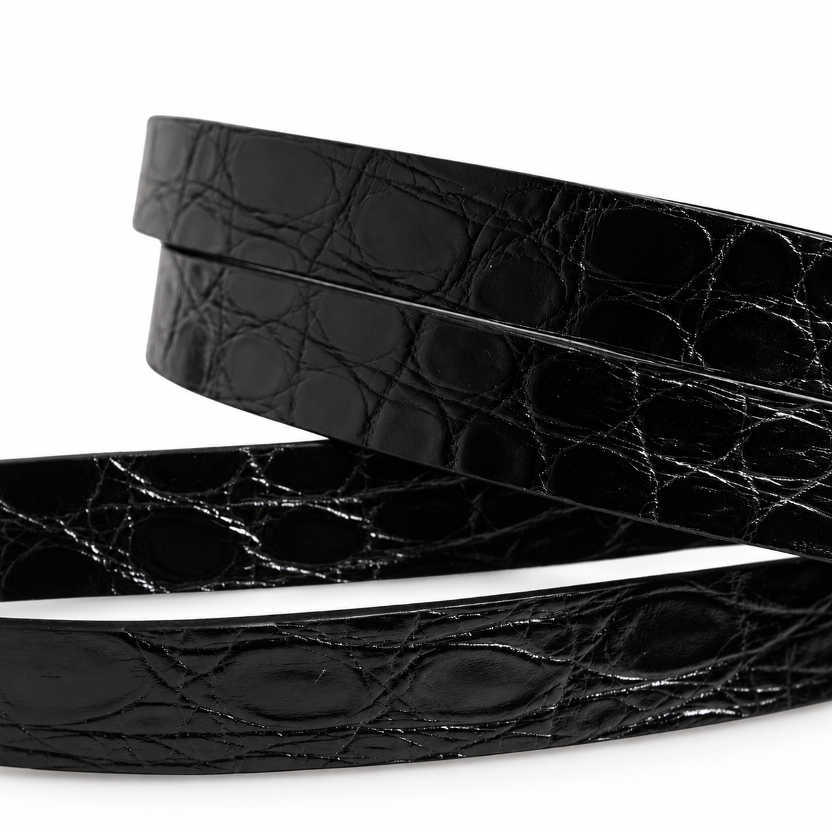 Dolce & Gabbana Black Double Strap Leather Silver Buckle Belt - BC4491 A2088 - view 5
