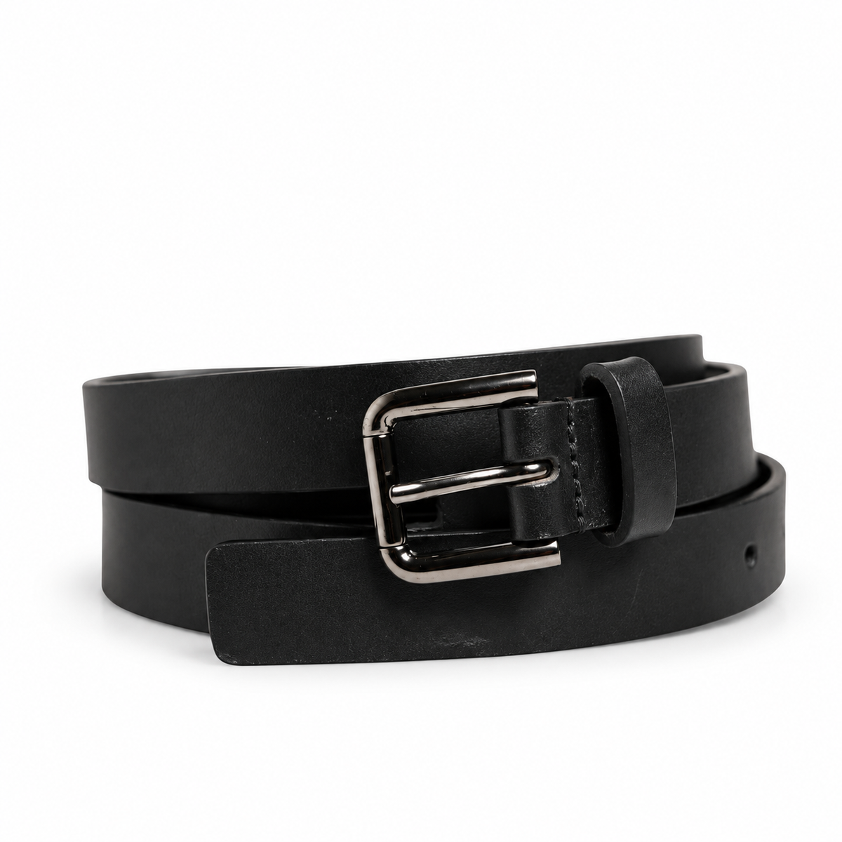 Dolce & Gabbana Black Double Strap Leather Silver Buckle Belt - BC4337 AW224 - view 1