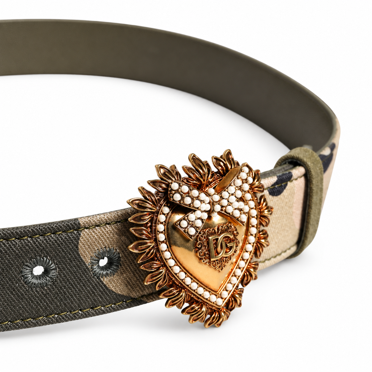 Women's belt Dolce & Gabbana SKU: BE1315 AY682 buckle close up side view