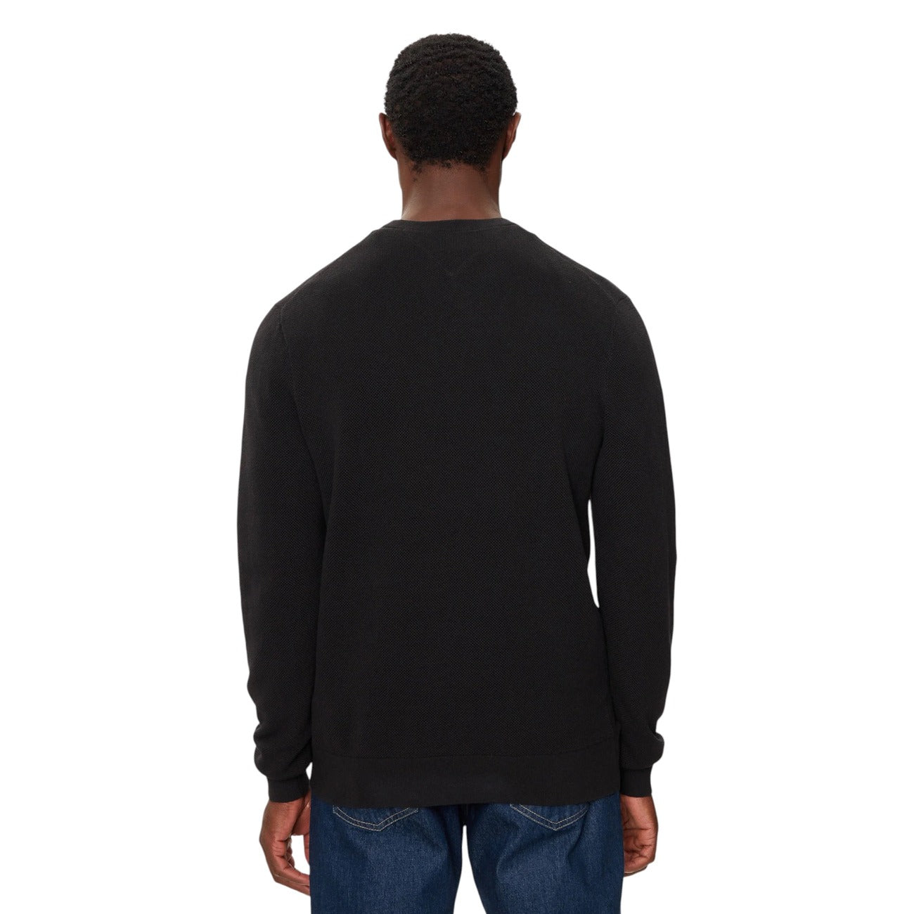 Мъжки черен пуловер Tommy Hilfiger Men Sweater MW0MW36347 Back View