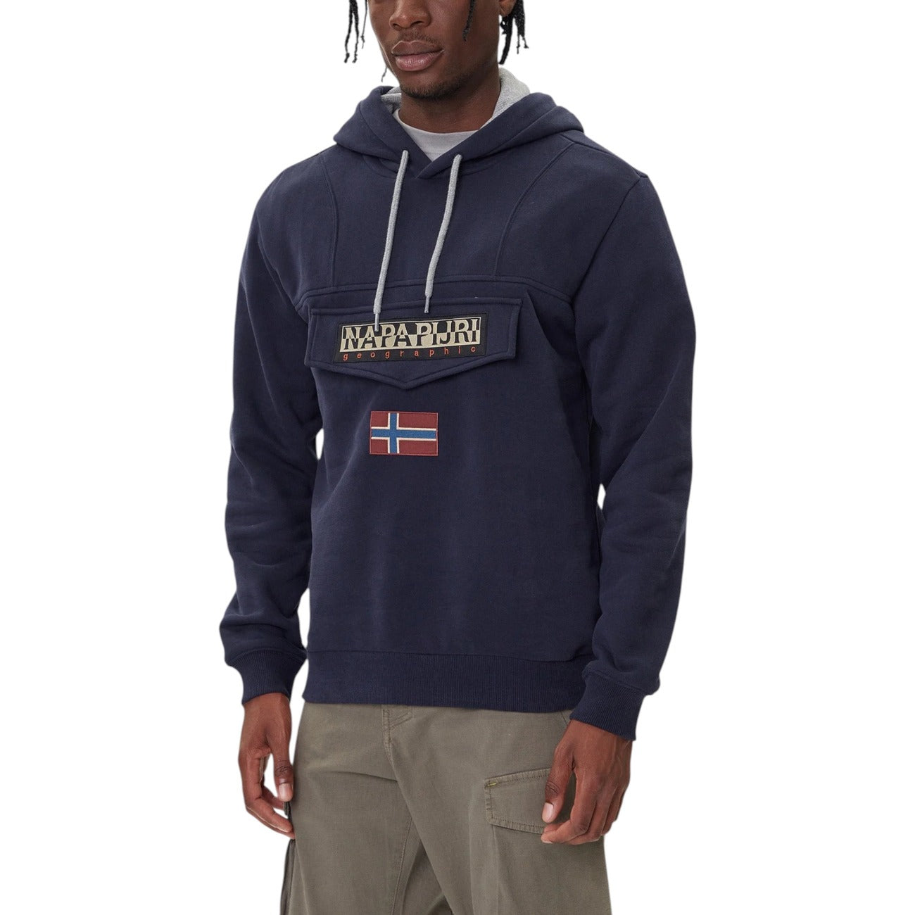 Мъжко синьо худи Napapijri Men Sweatshirt NP0A892T Side View