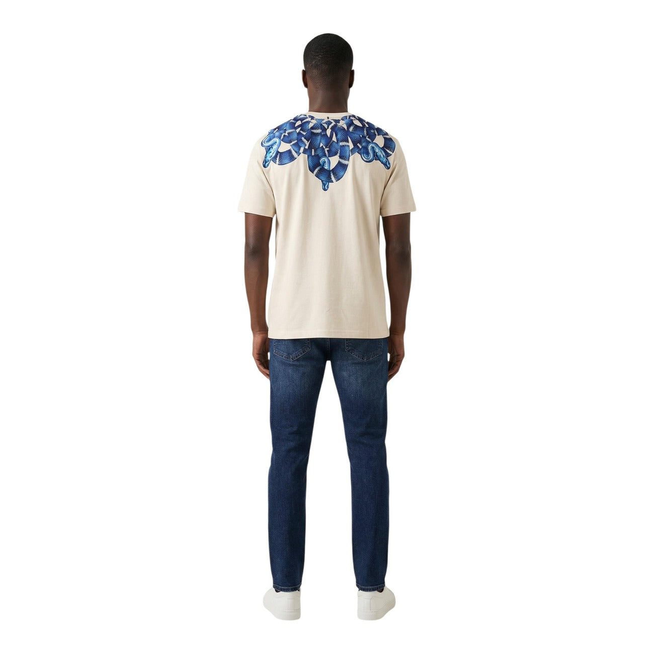 Мъжка бежова тениска County Of Milan Marcelo Burlon Men T-shirt S6CMMATH062 Back View