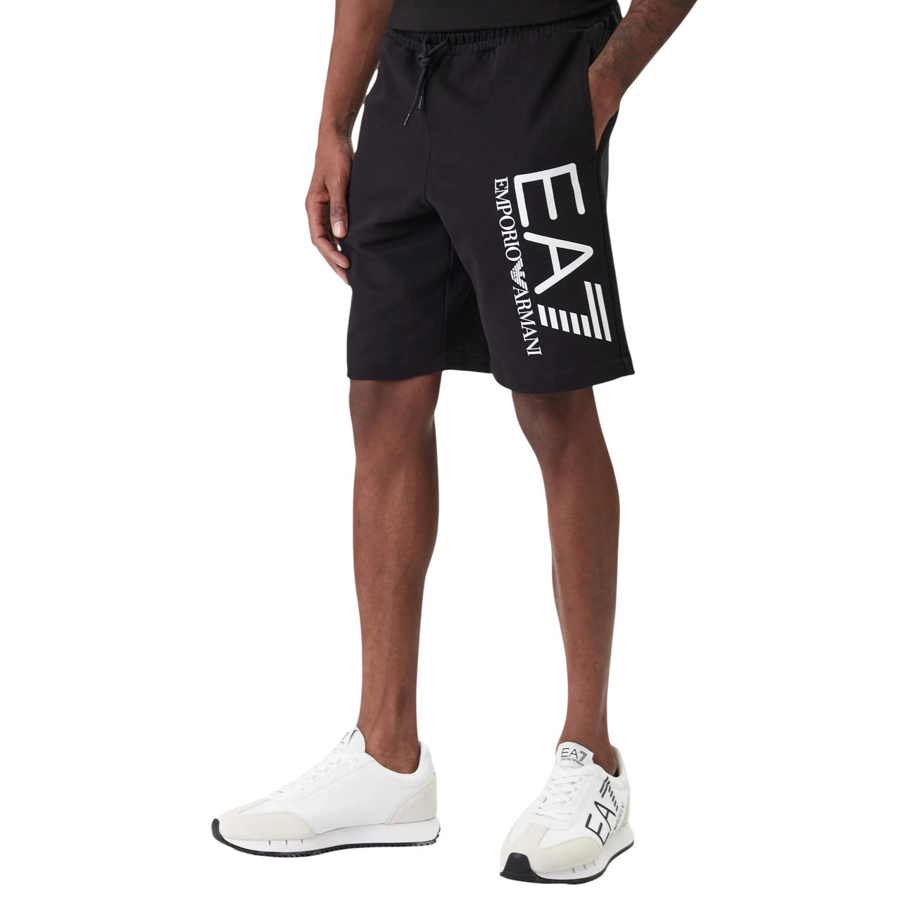 Мъжки черни къси панталони EA7 Emporio Armani Men Shorts 7M001414 AF22266 UC001 Side View