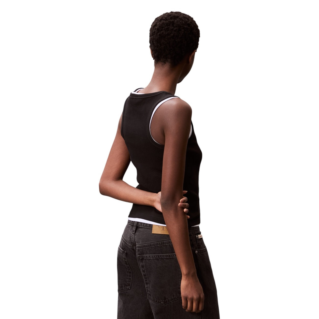 Дамски черен топ Calvin Klein Jeans Women Top LV047C201G UB1 Back View