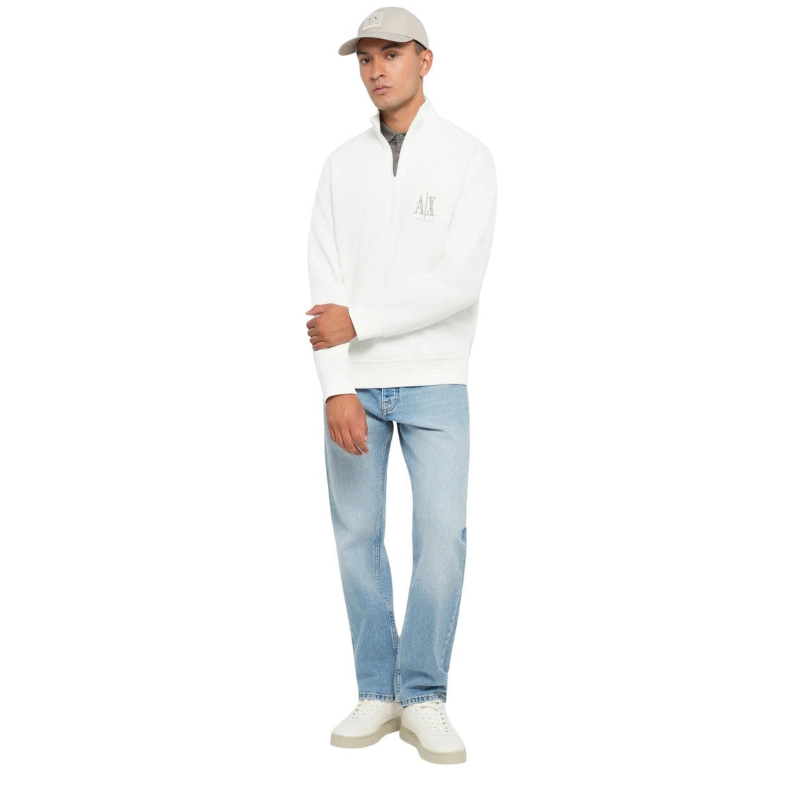 Мъжки бял суичър Armani Exchange Men Sweatshirt XM000370 AF10818 U0009 Front View