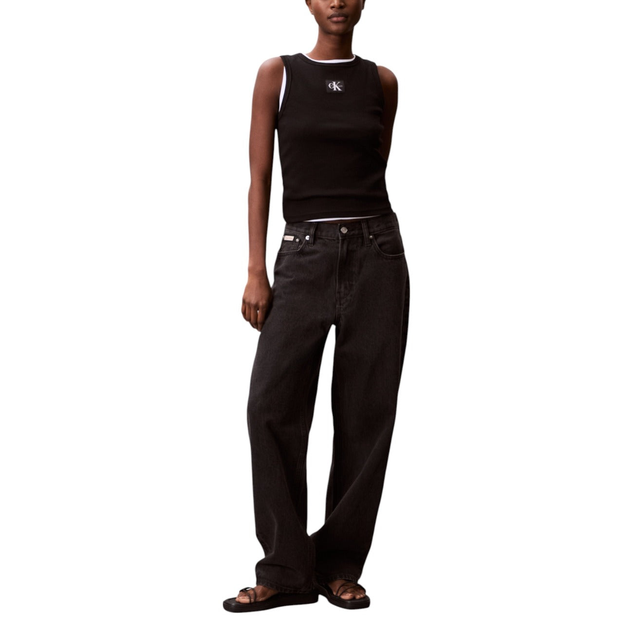 Дамски черен топ Calvin Klein Jeans Women Top LV047C201G UB1 Front View