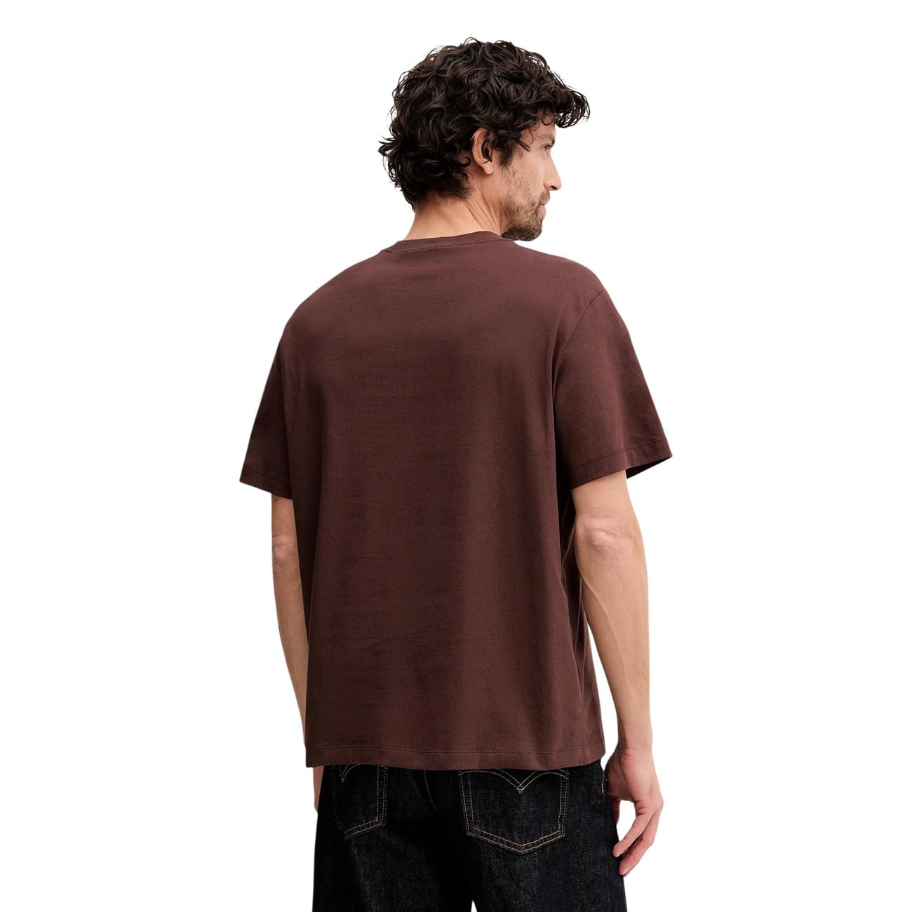 Мъжка кафява тениска Calvin Klein Jeans Men T-shirt LV14RE831G 2IN Back View
