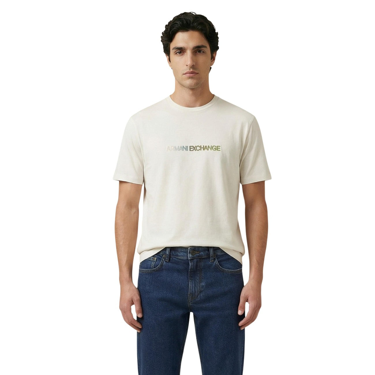 Мъжка бяла тениска Armani Exchange Men T-shirt XM002785 AF10358 U0009 Front View