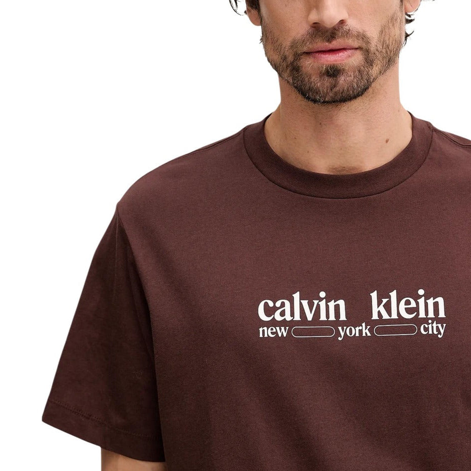 Мъжка кафява тениска Calvin Klein Jeans Men T-shirt LV14RE831G 2IN Close-Up