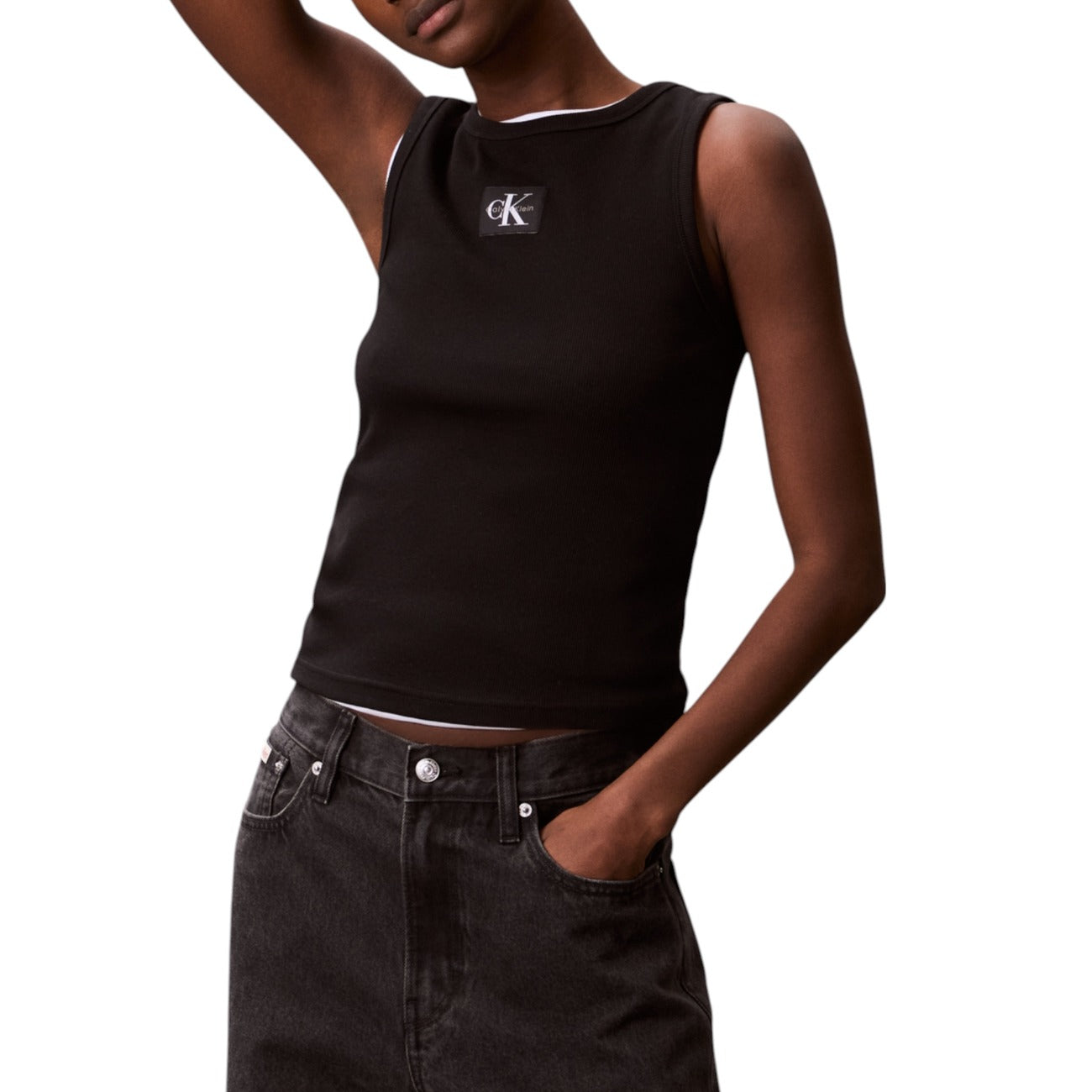 Дамски черен топ Calvin Klein Jeans Women Top LV047C201G UB1 Front View