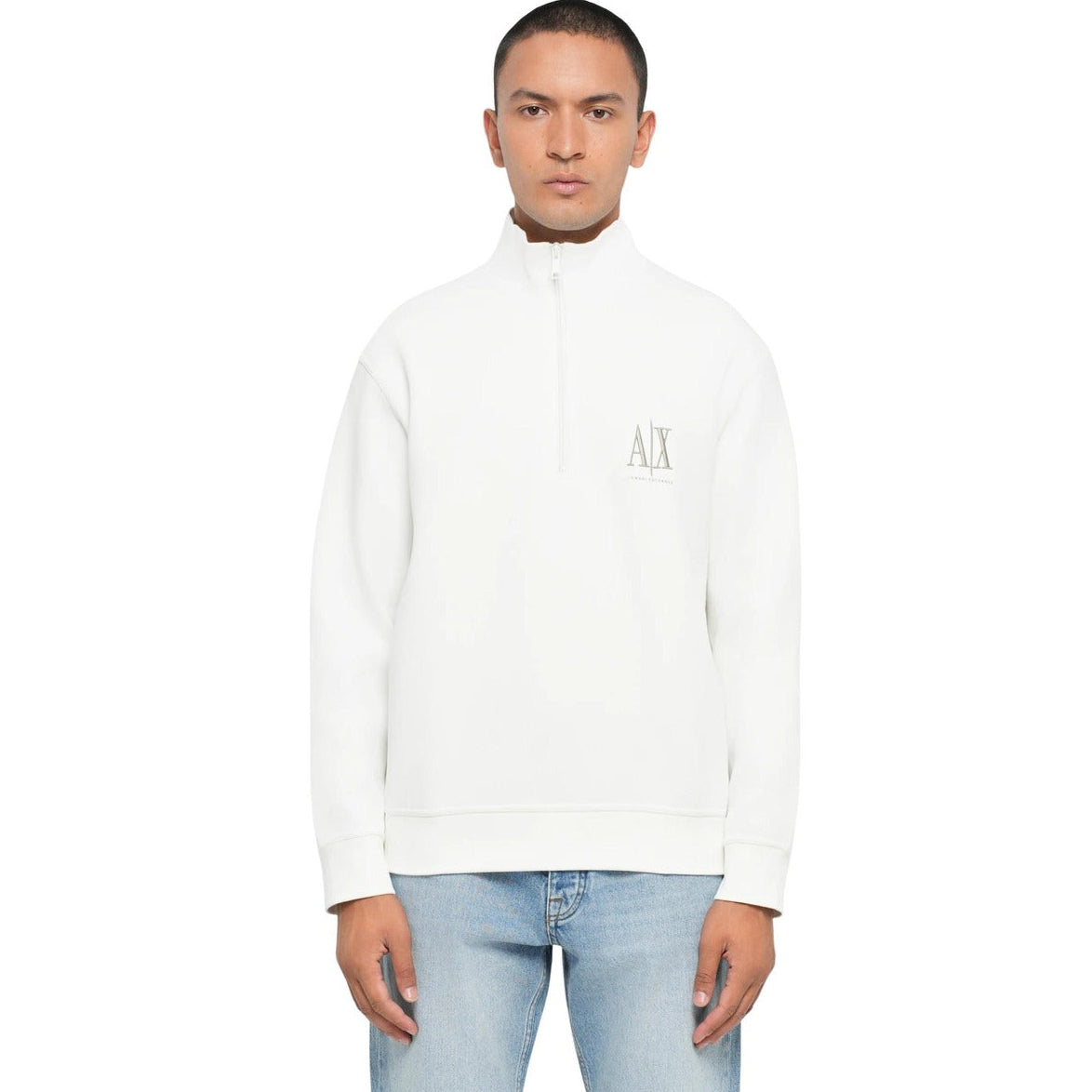 Мъжки бял суичър Armani Exchange Men Sweatshirt XM000370 AF10818 U0009 Front View