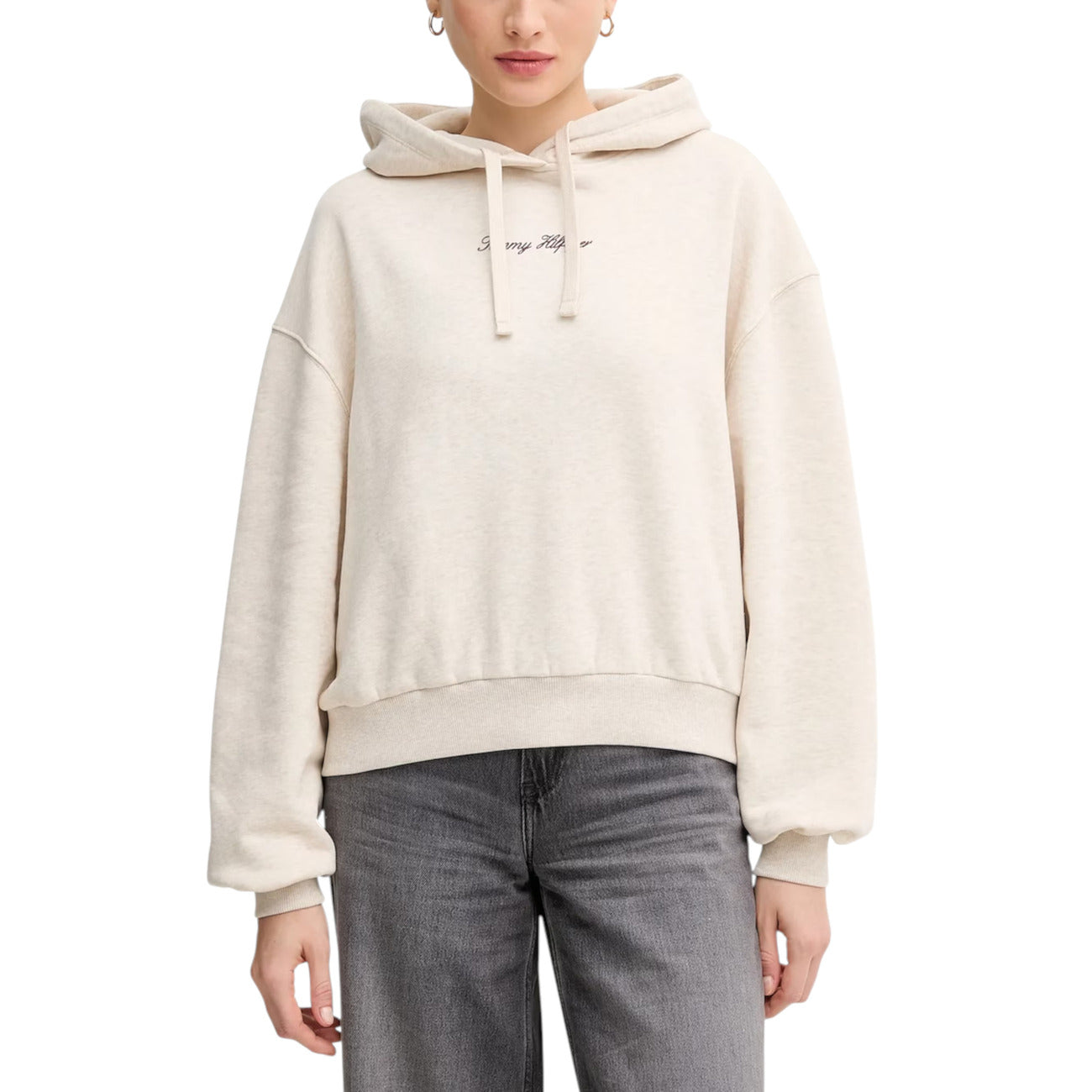 Дамско бежово худи Tommy Hilfiger Women Hoodie WW0WW47459 Front View