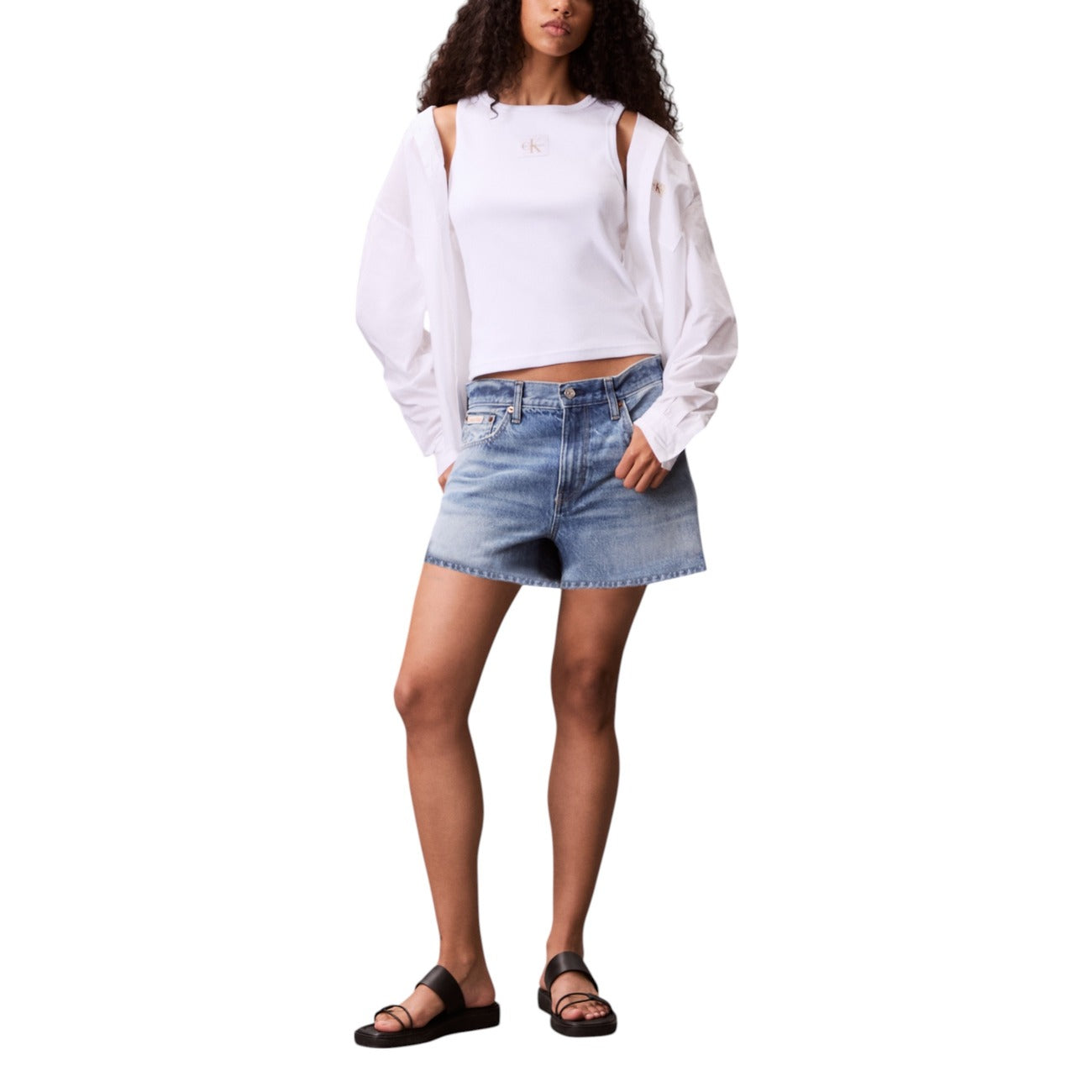 Дамски бял топ Calvin Klein Jeans Women Top LV047C201G YAA Front View