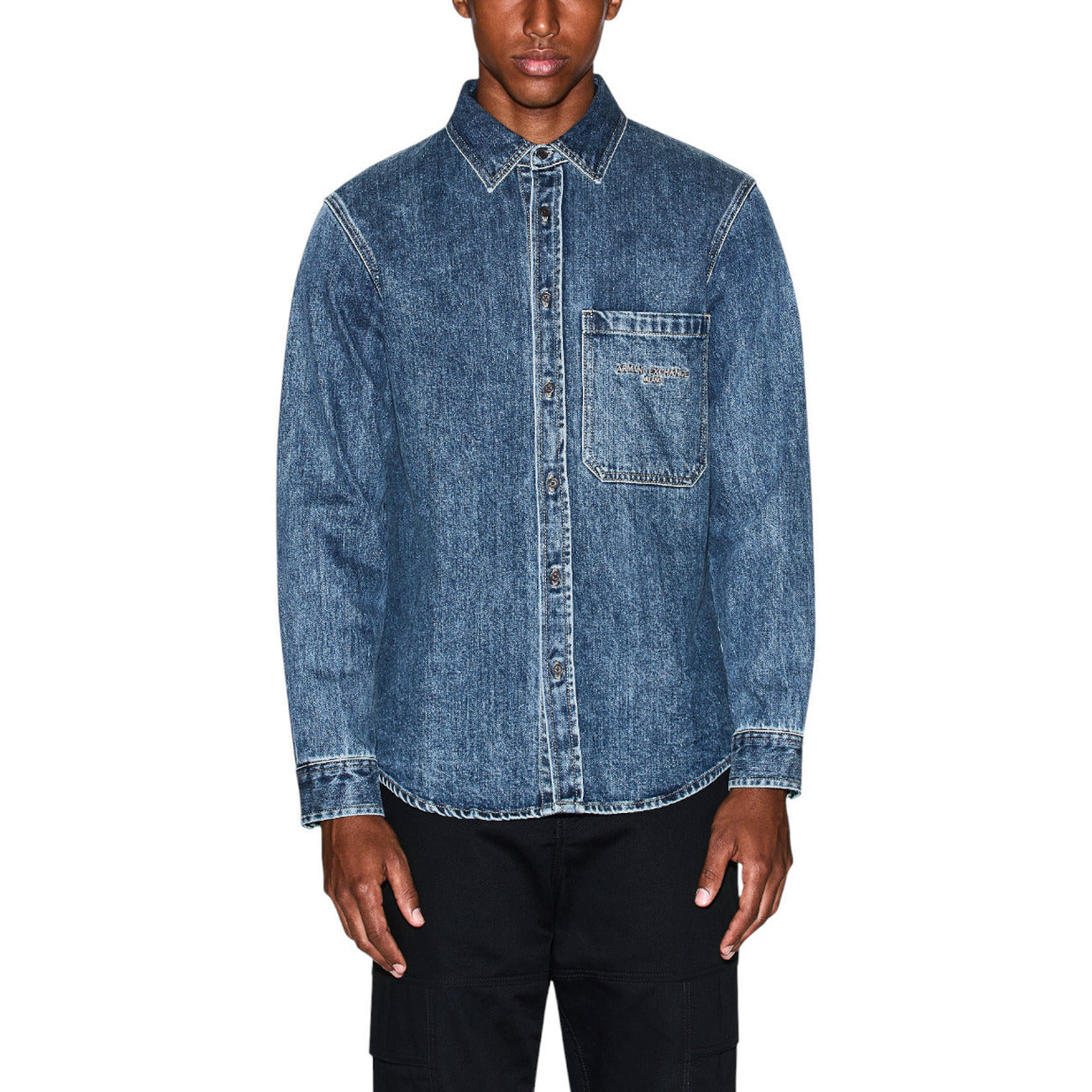 Мъжка дънкова риза Armani Exchange Men Shirt XM000950 AF14870 Front View