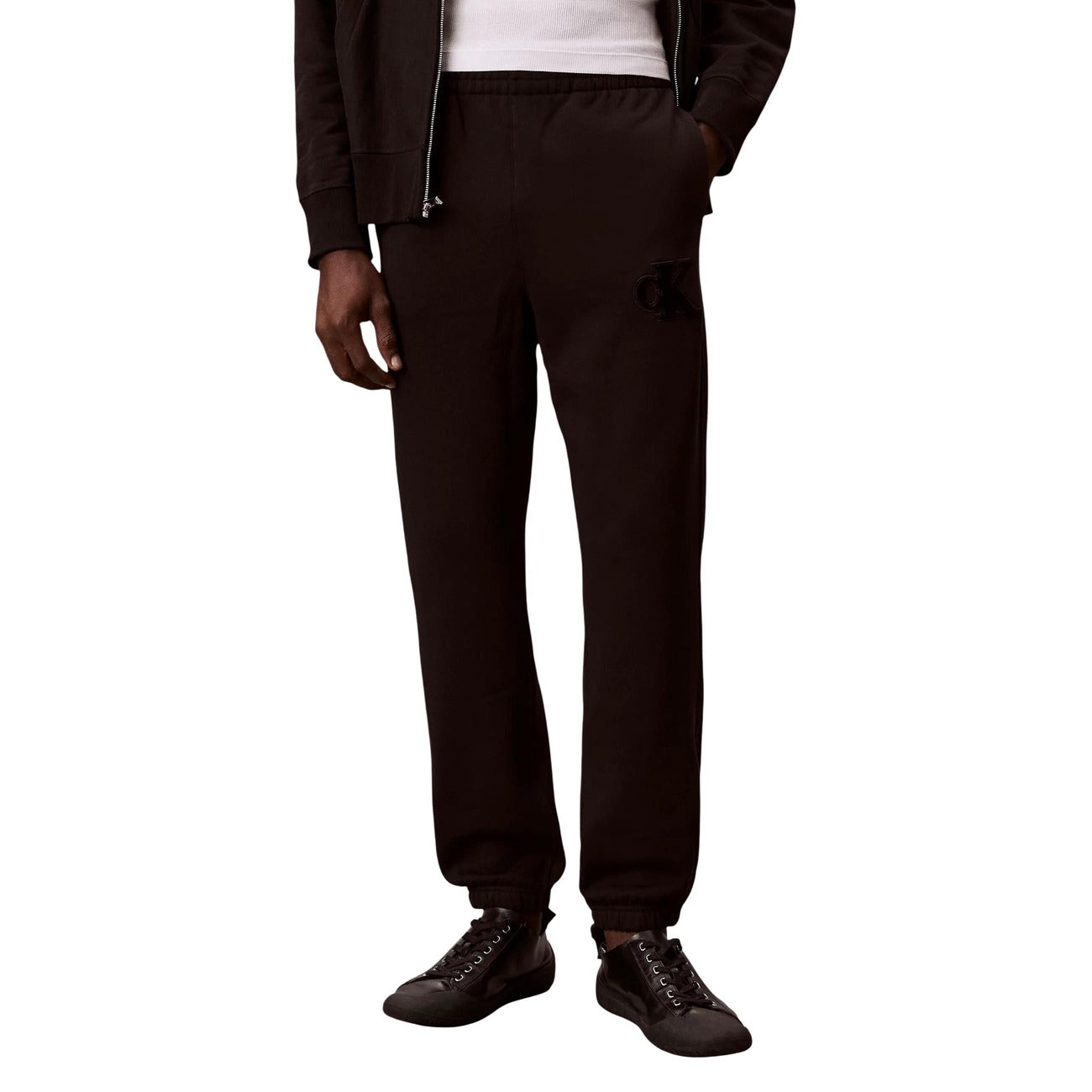 Мъжко черно долнище Calvin Klein Jeans Men Sweatpants LV04RD252G Front View